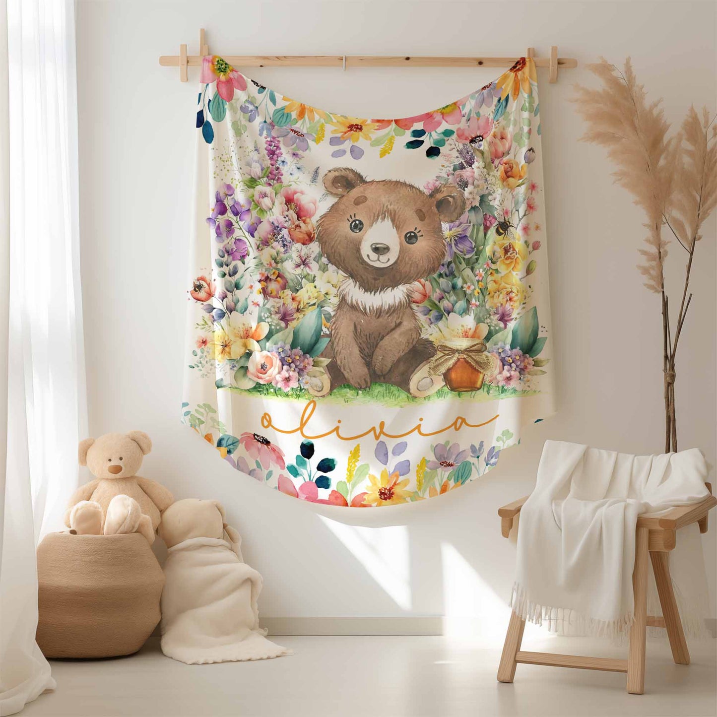 Floral Bear Blanket