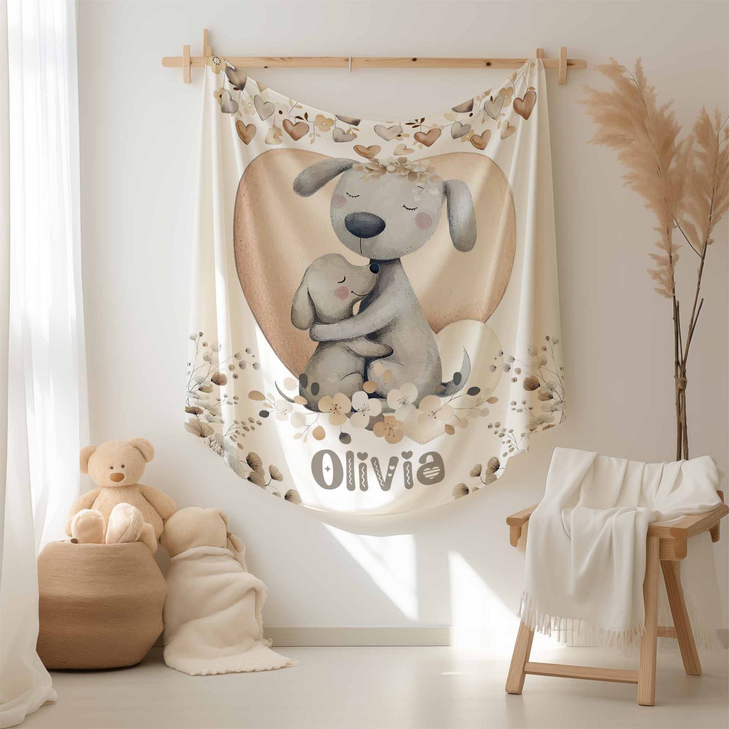 Mom And Baby Dog Blanket