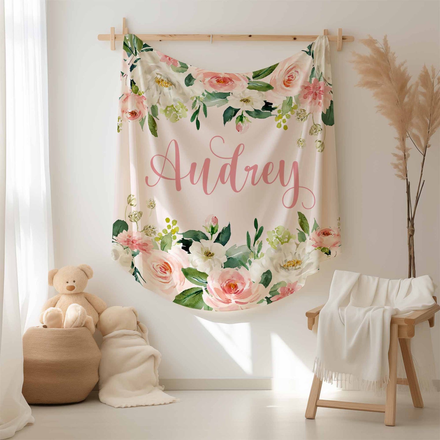 Pink Floral Blanket