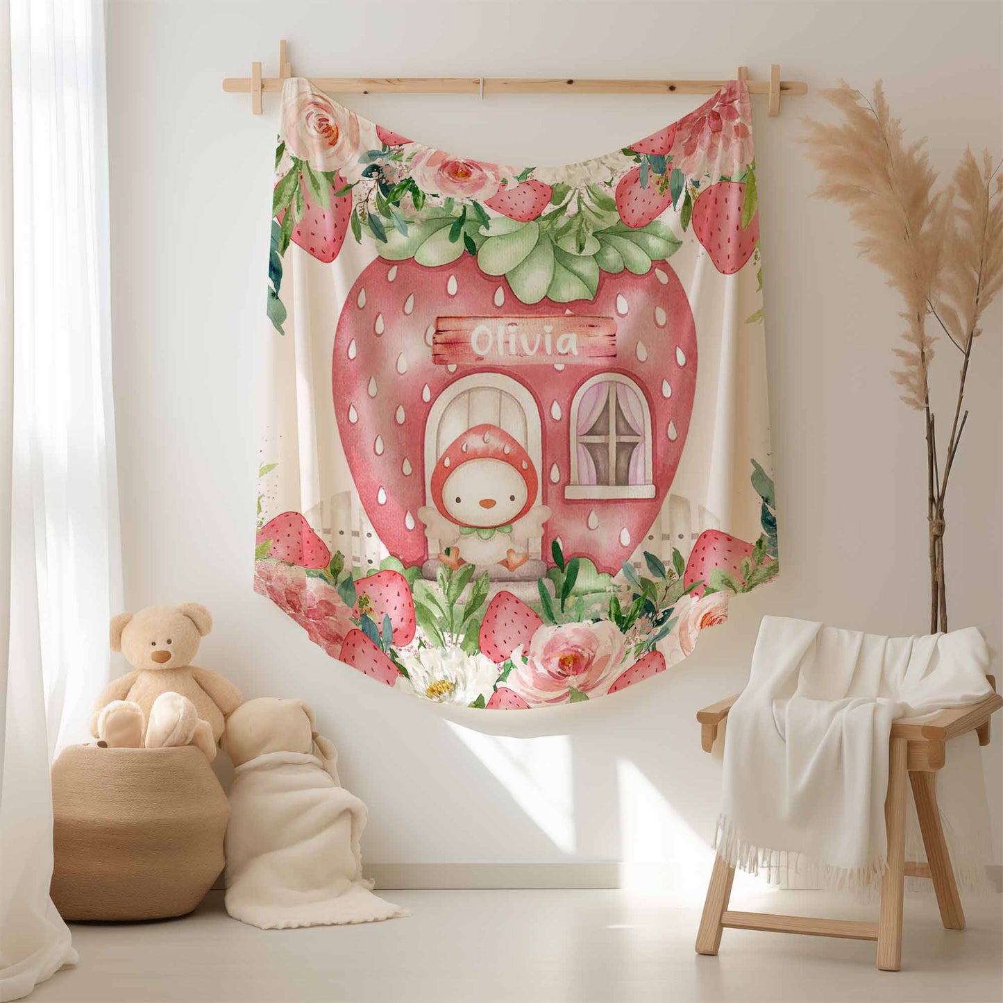Strawberry Chicken Blanket