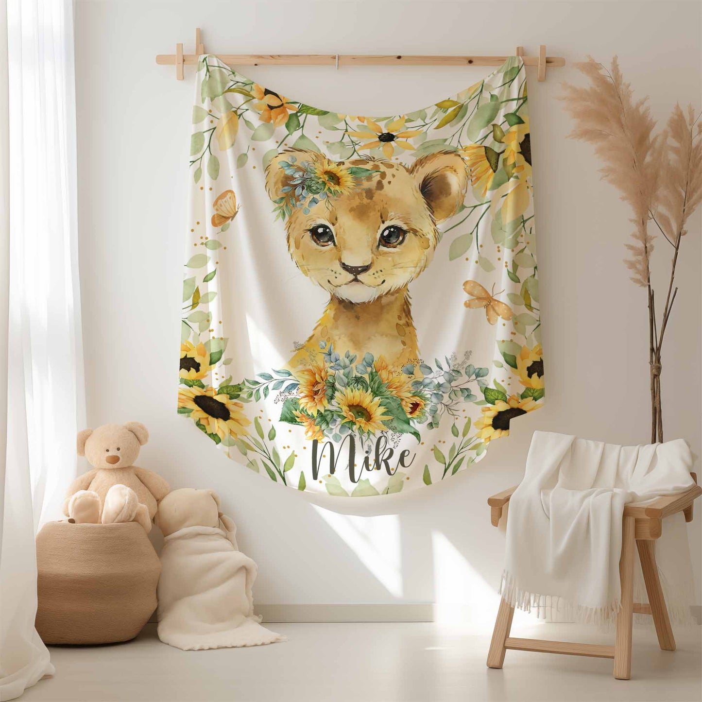 Lion Sunflower Blanket