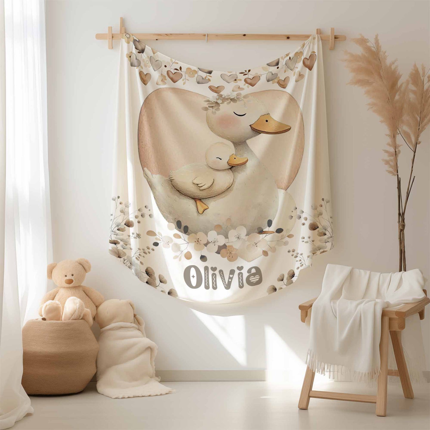 Mom And Baby Goose Blanket