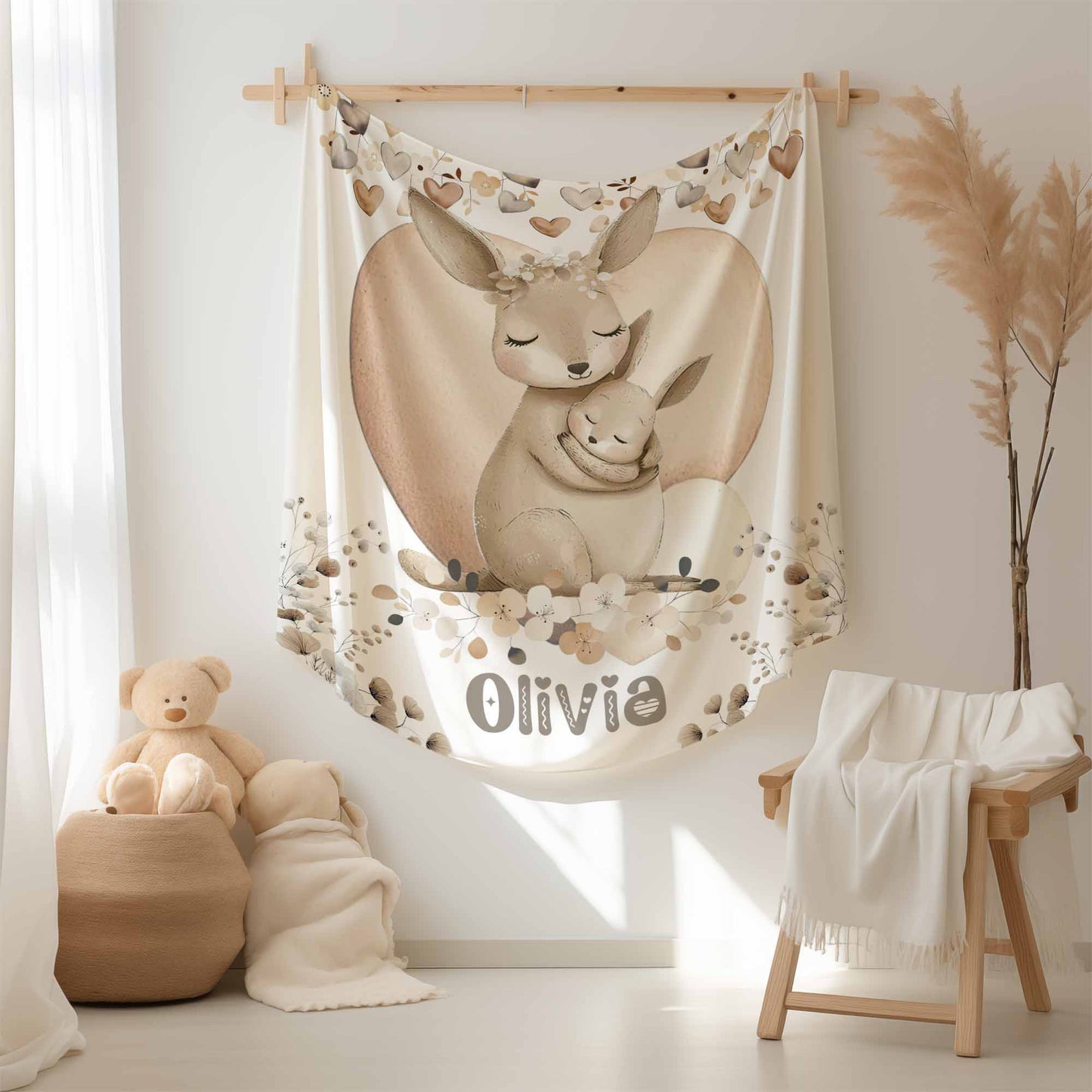 Mom And Baby Kangaroo Blanket