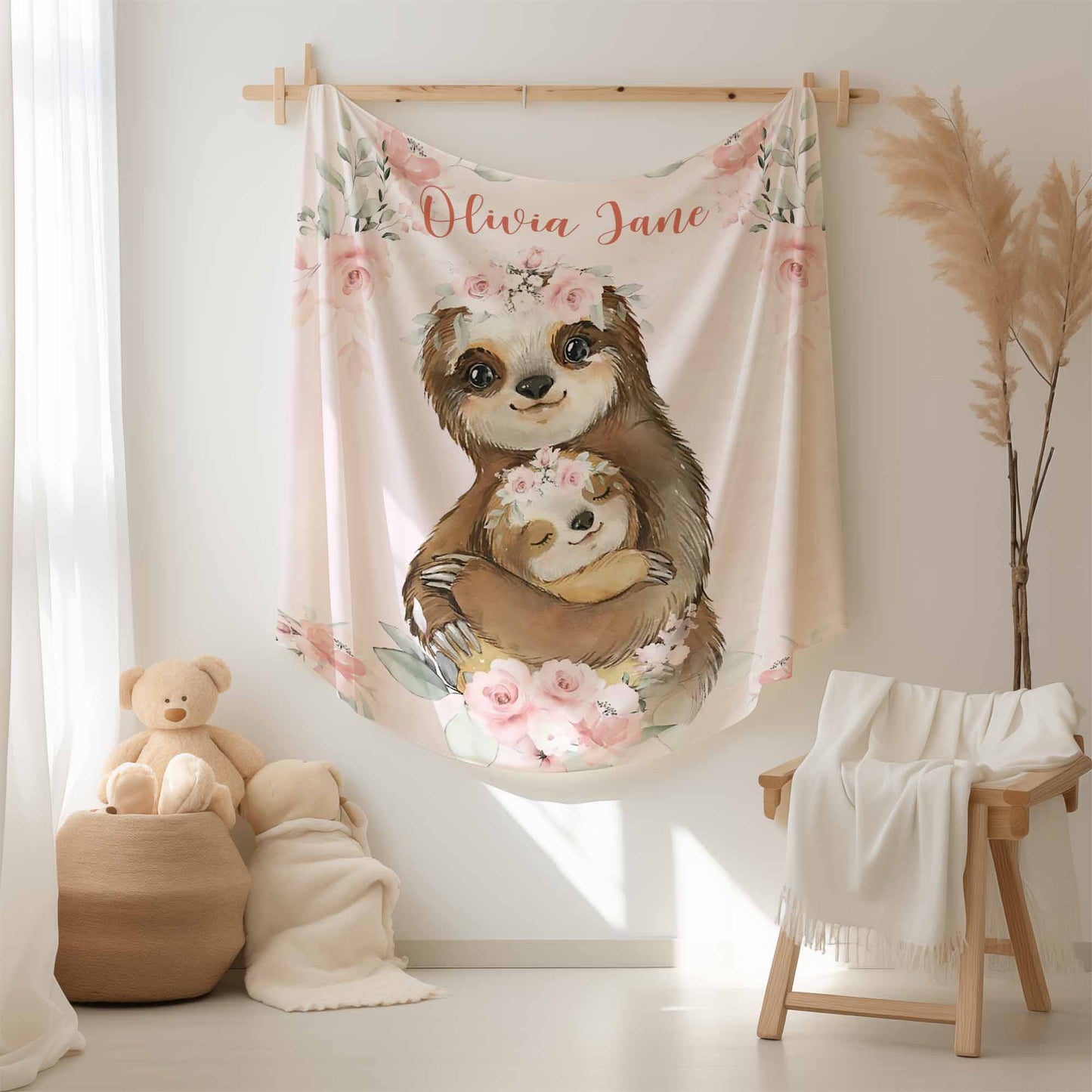Mom And Baby Sloth Blanket