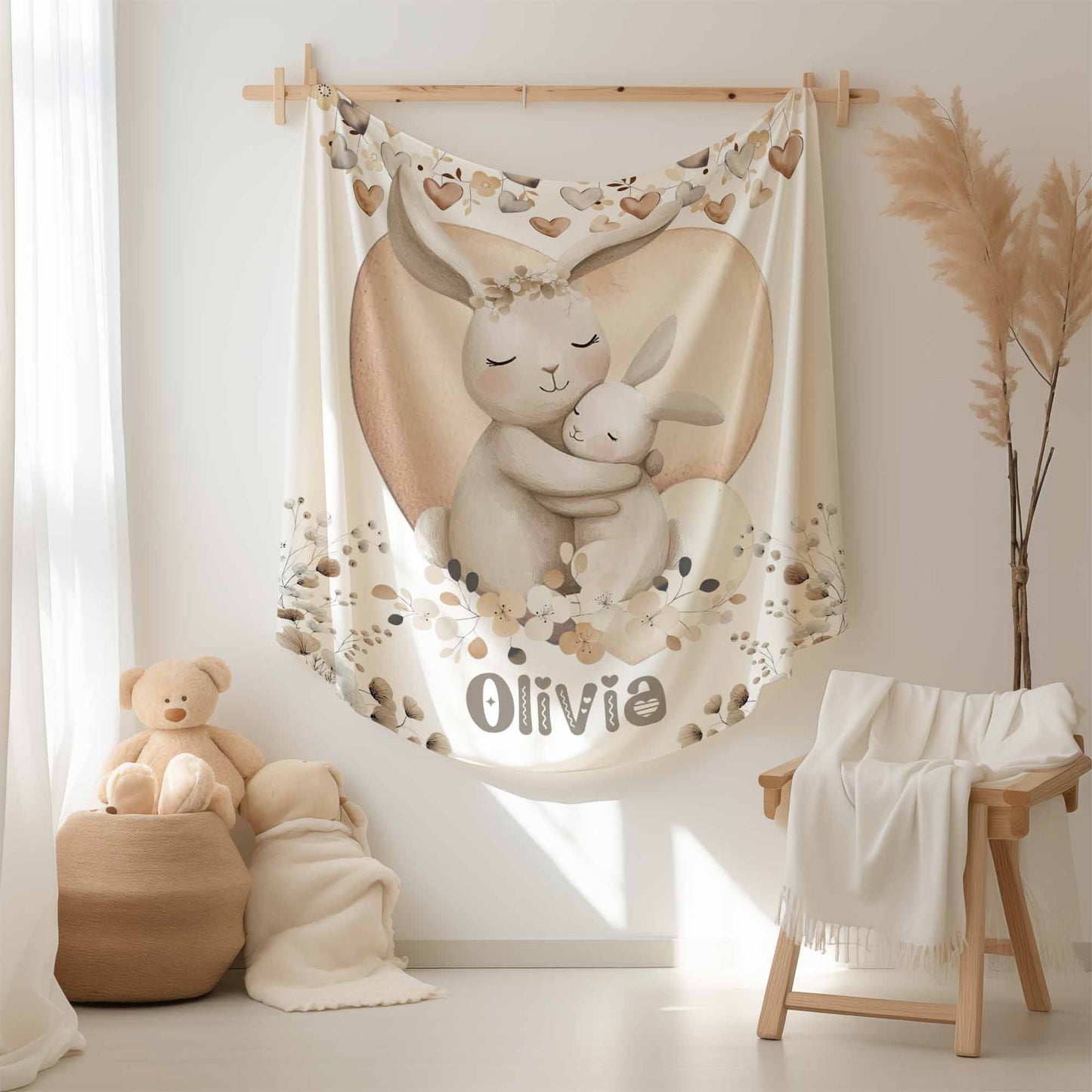 Mom And Baby Bunny Blanket