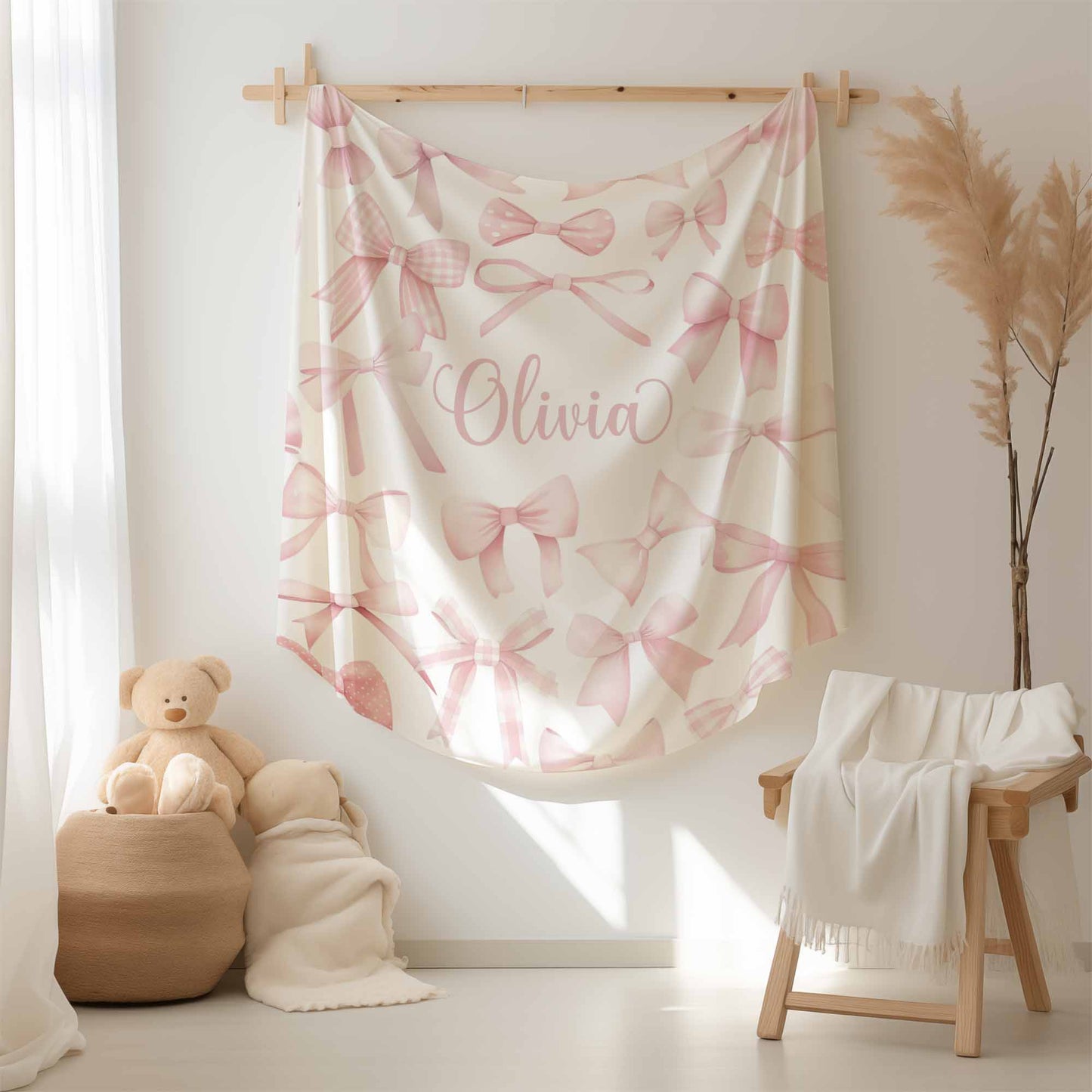 Pink Bow Blanket