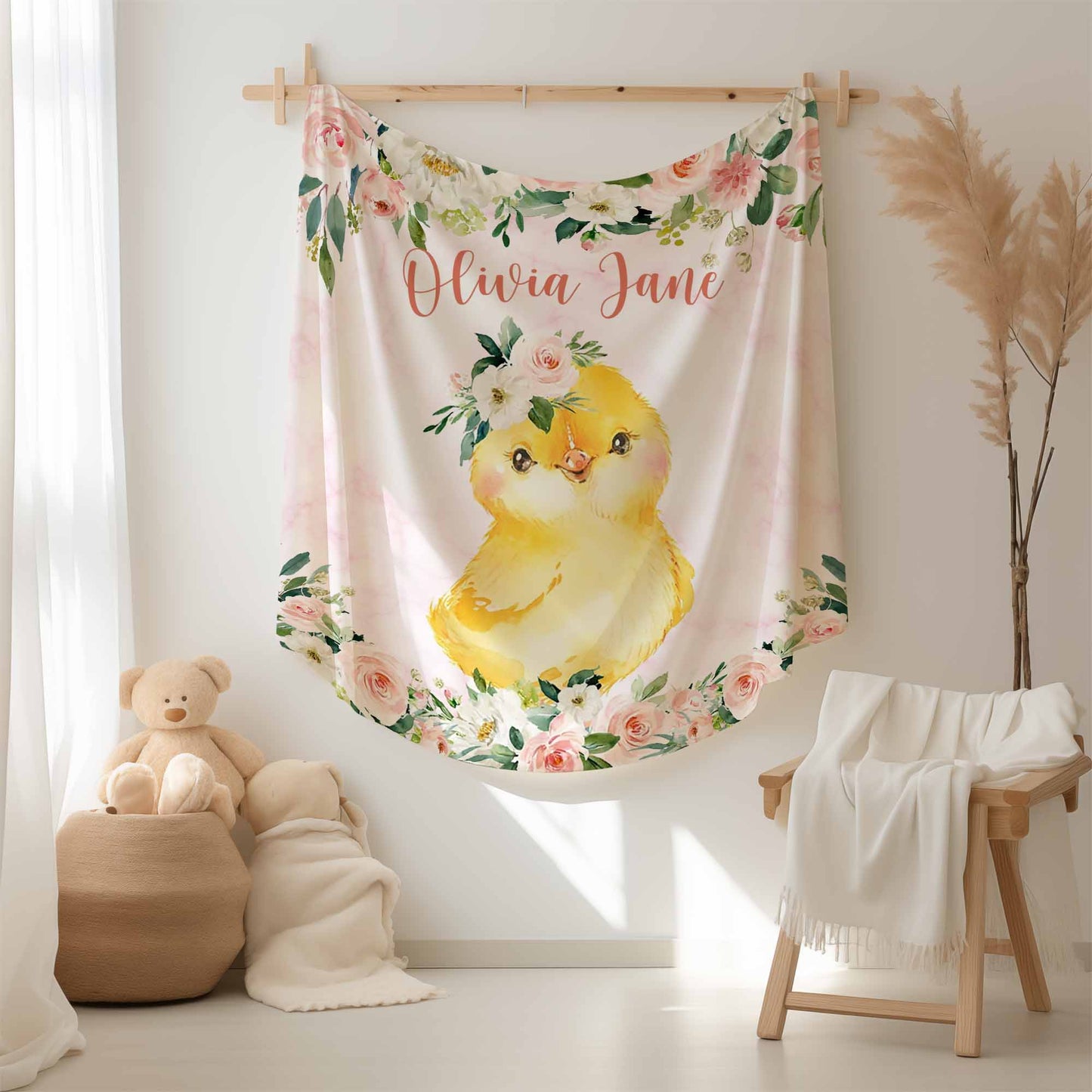 Chicken Rose Floral Blanket