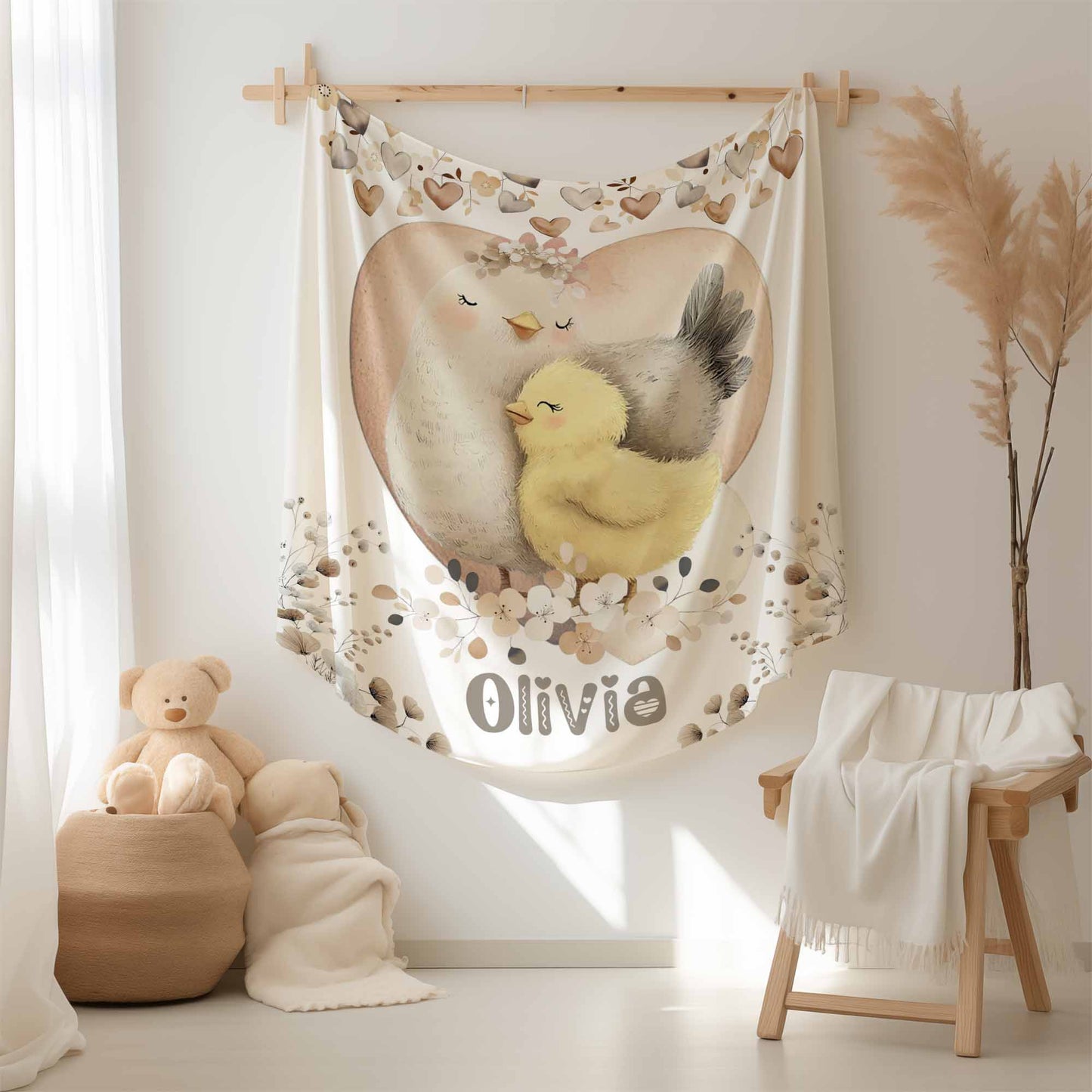 Mom And Baby Chicken Blanket
