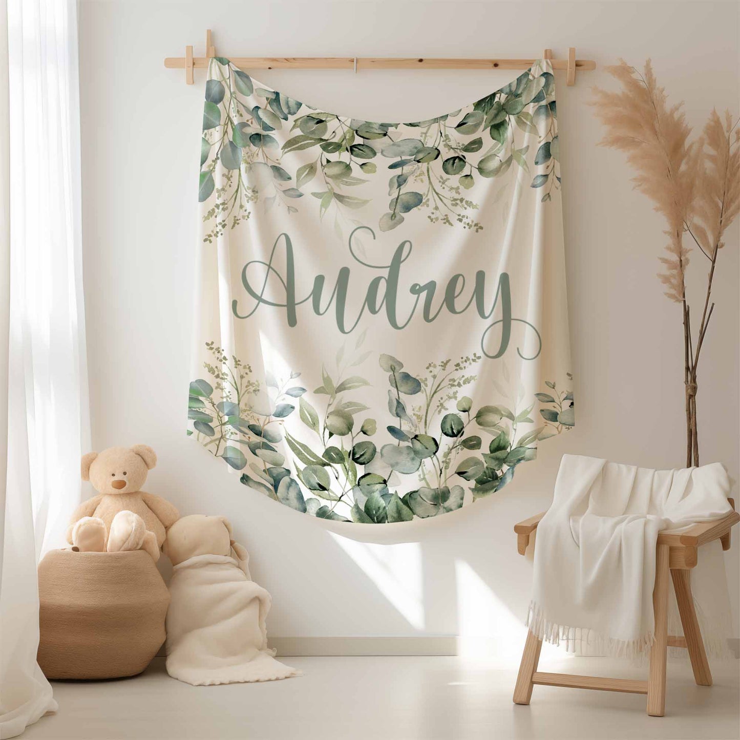Green Floral Blanket