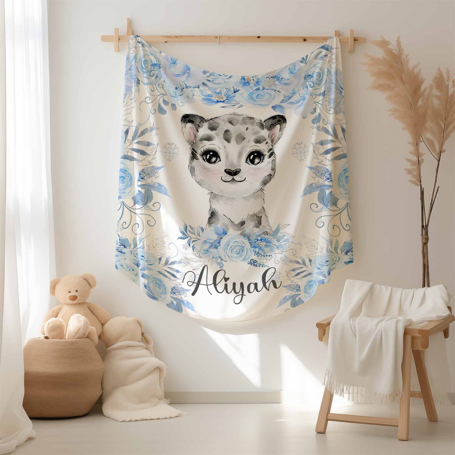 Snow Leopard Baby Blanket