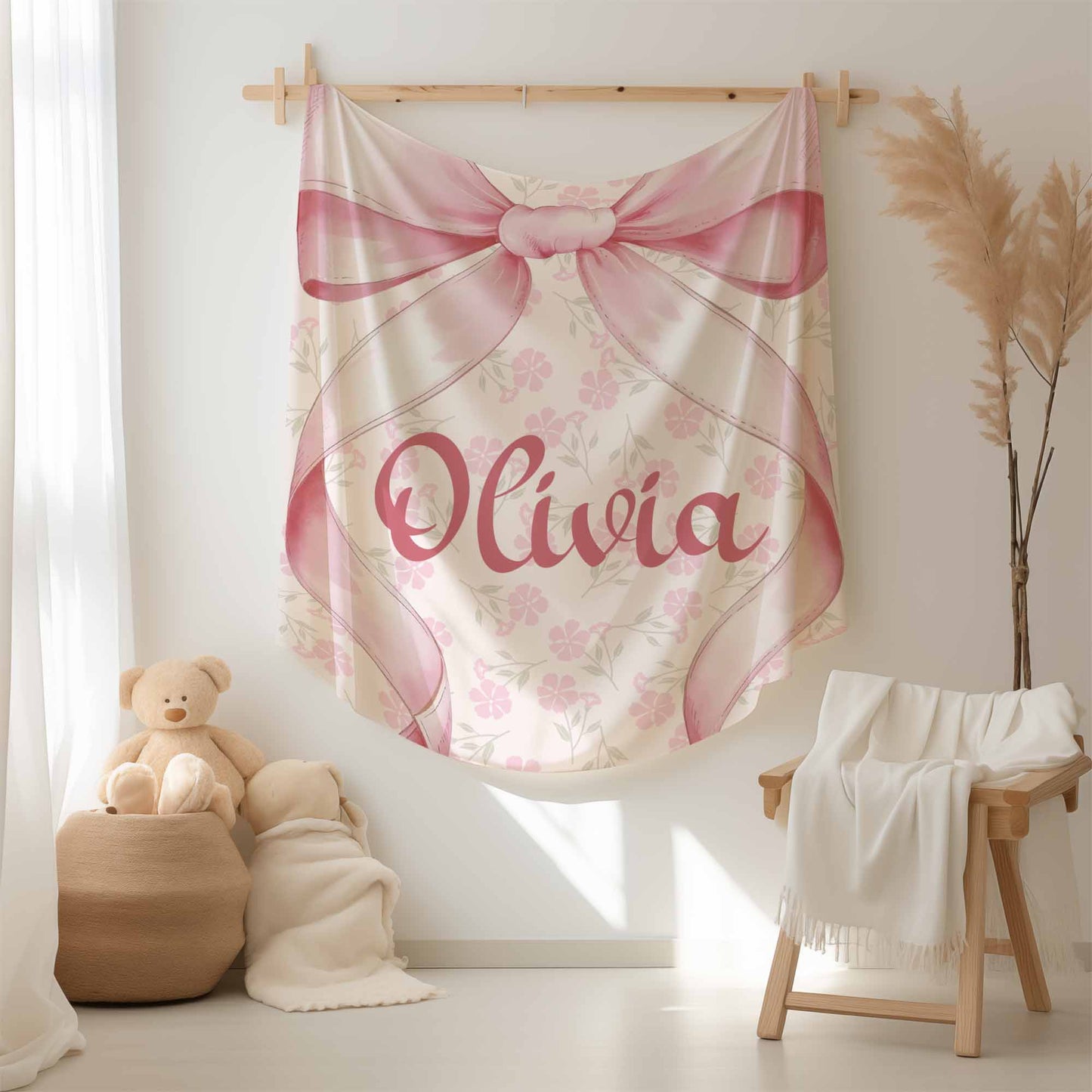 Pink Bow Blanket
