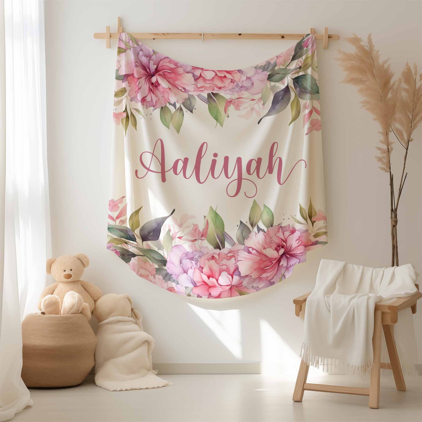 Pink Floral Blanket