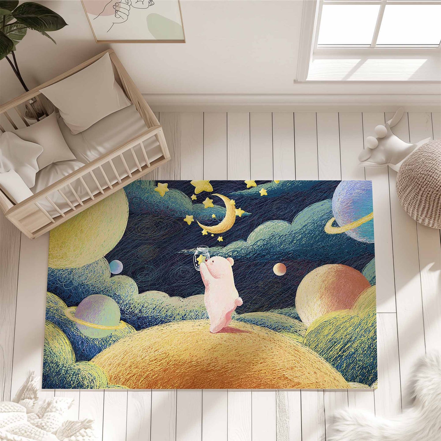 Space Bear Nursery Rug