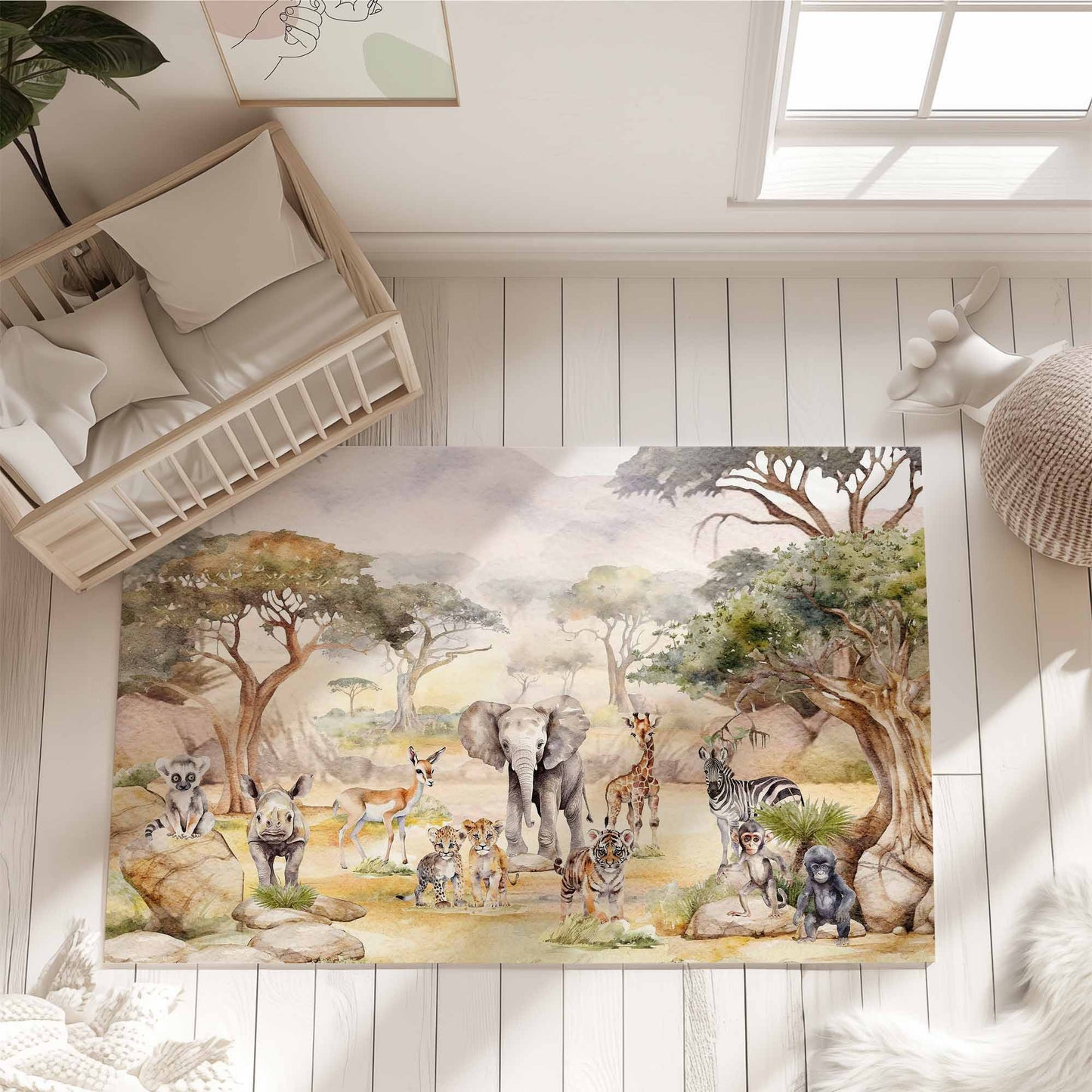 Safari Animals Playroom Rug
