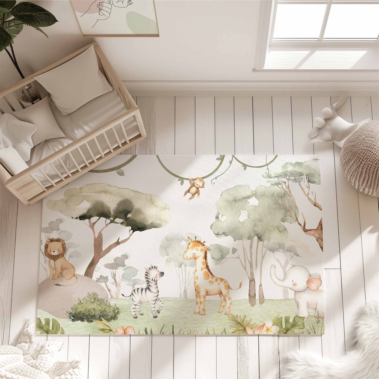 Safari Animals Nursery Rug