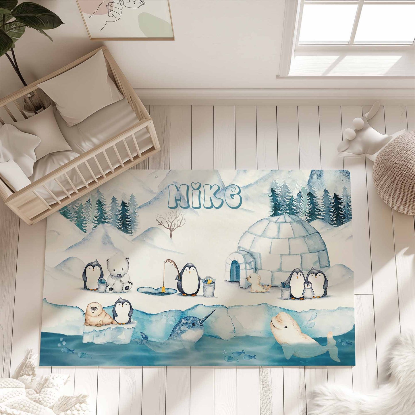 Arctic Animals Nursery Rug