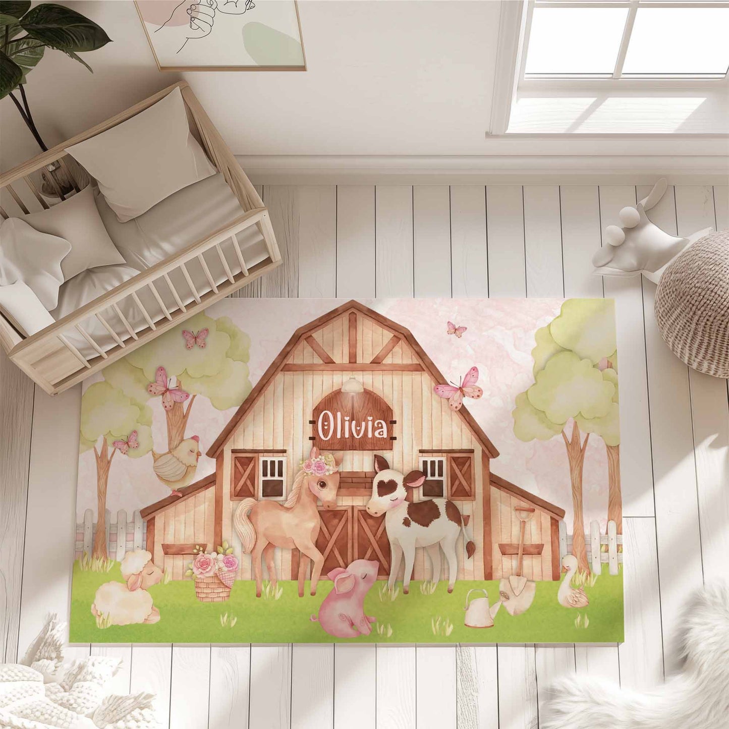 Farm Animals Playroom Rug