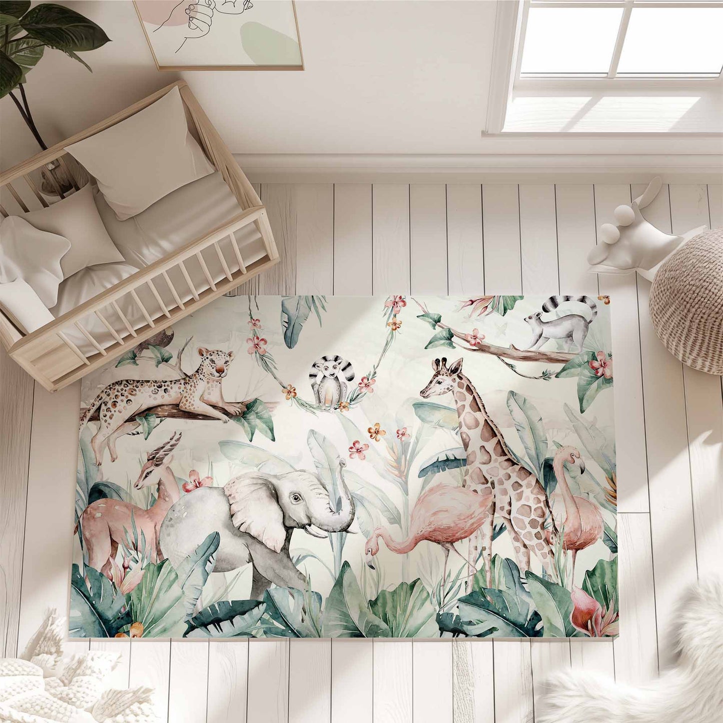 Safari Animals Playroom Rug