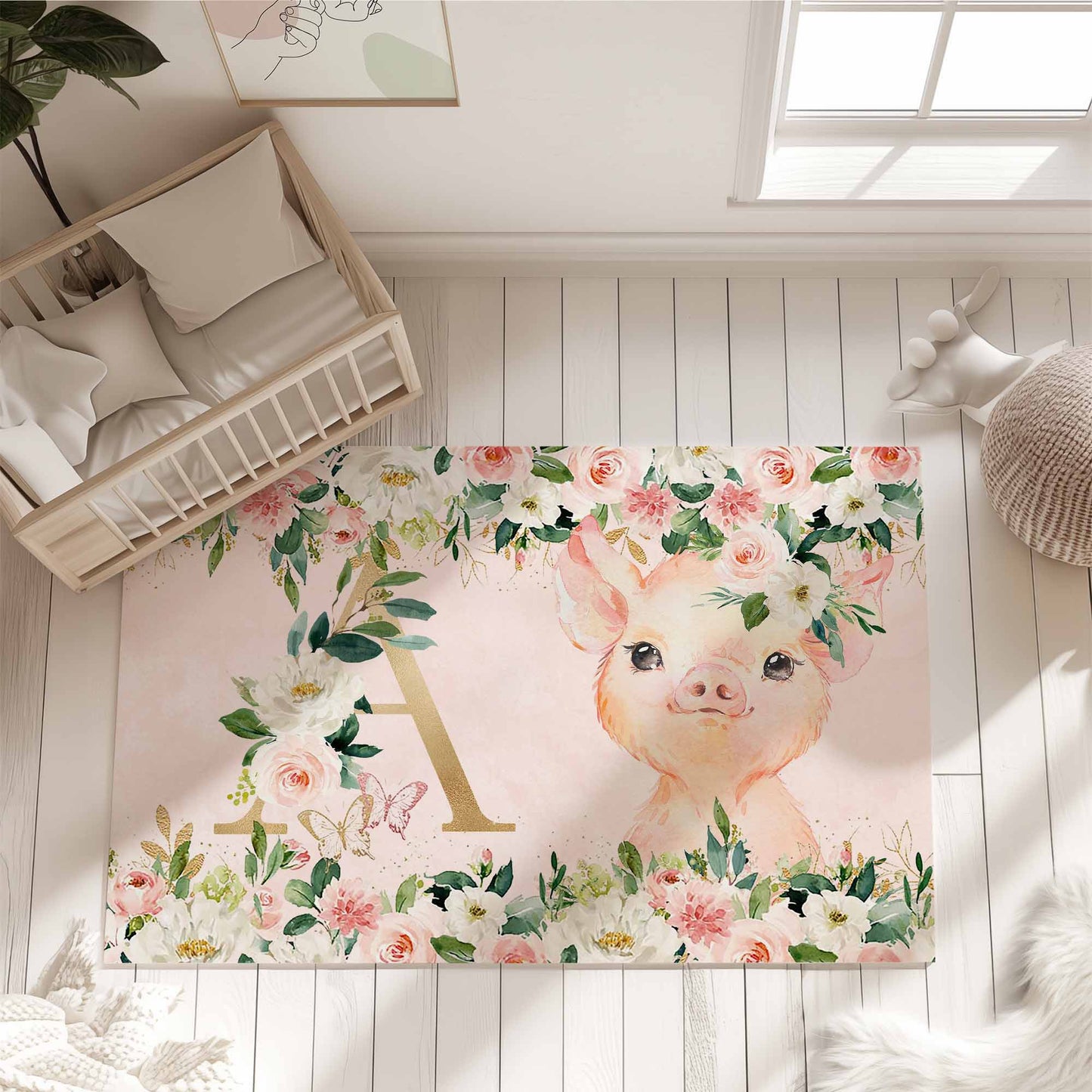 Pig Rose Floral Rug
