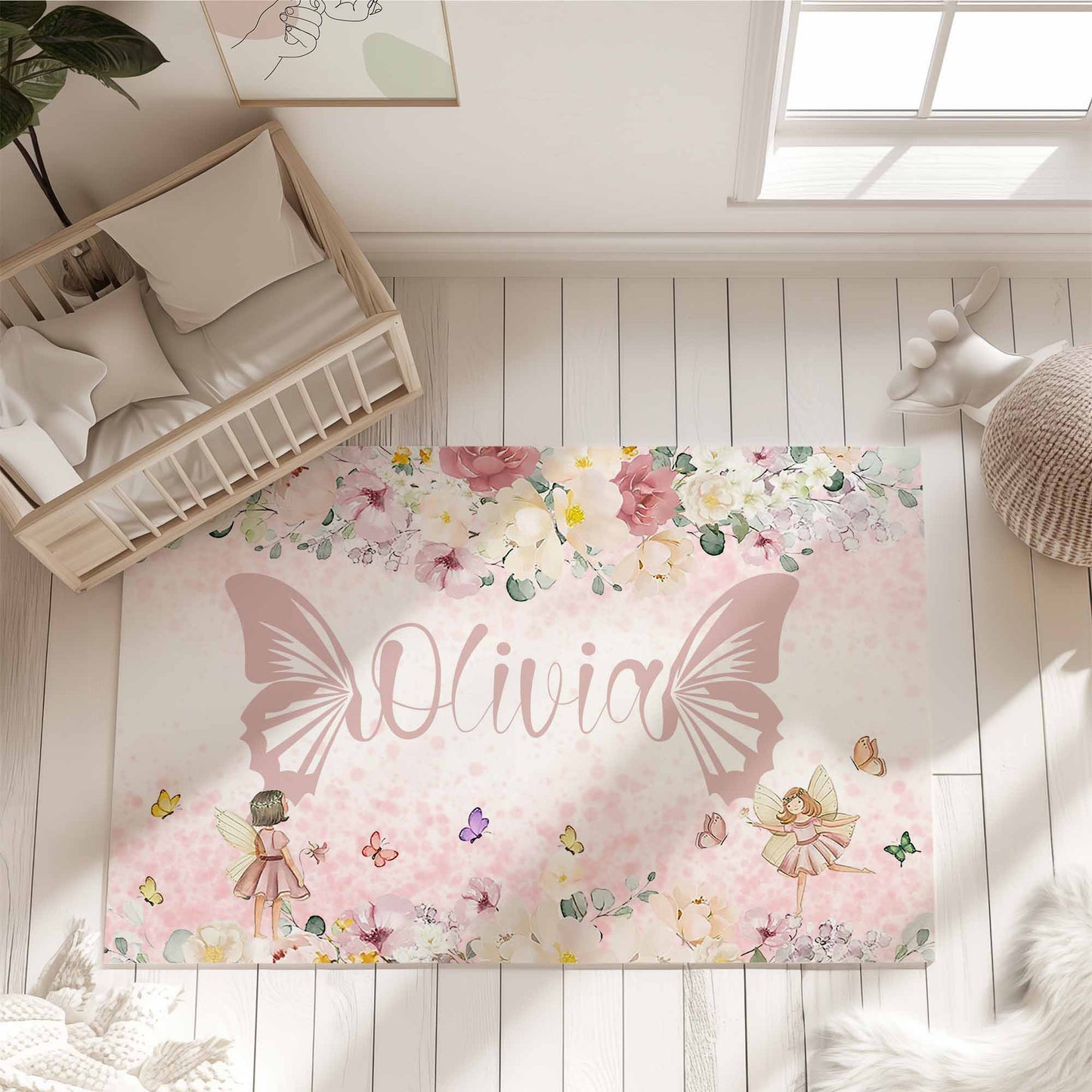 Butterfly Fairy Nursery Rug