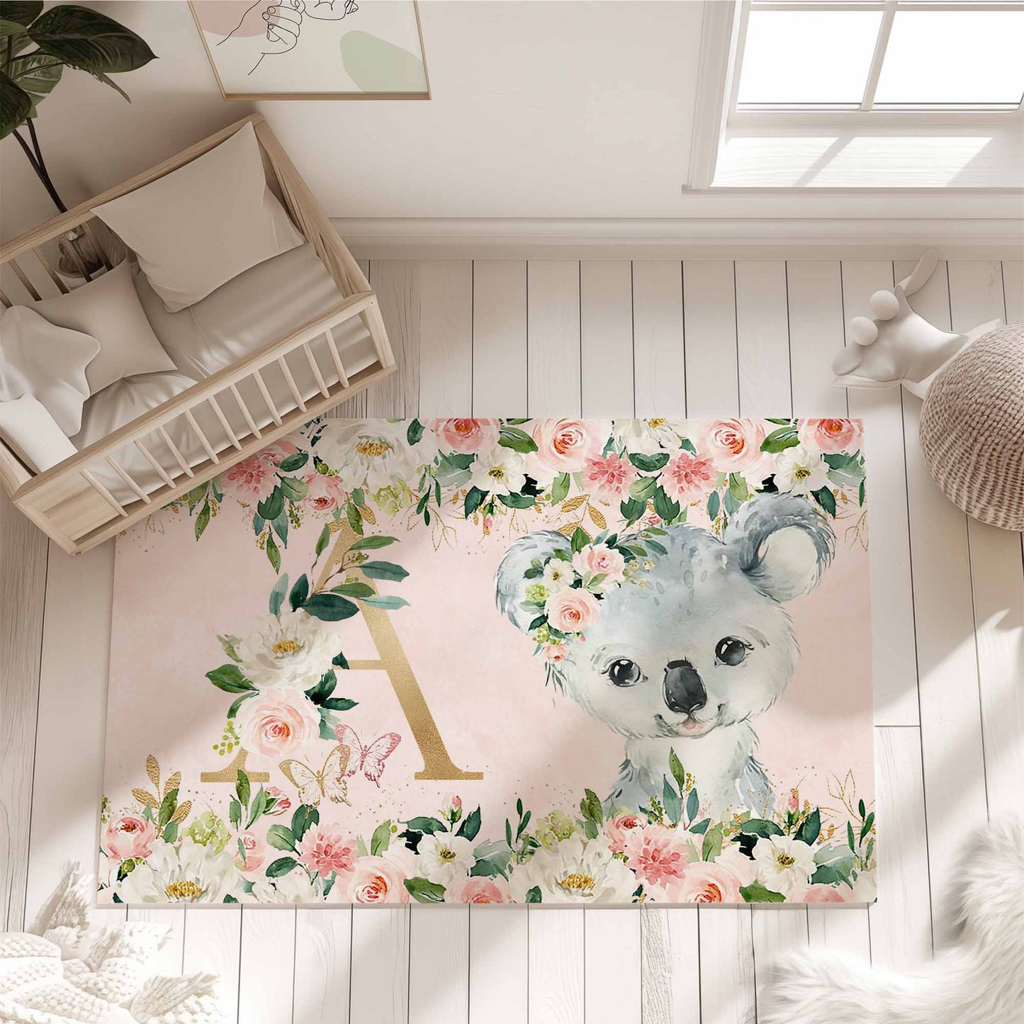 Koala Rose Floral Rug