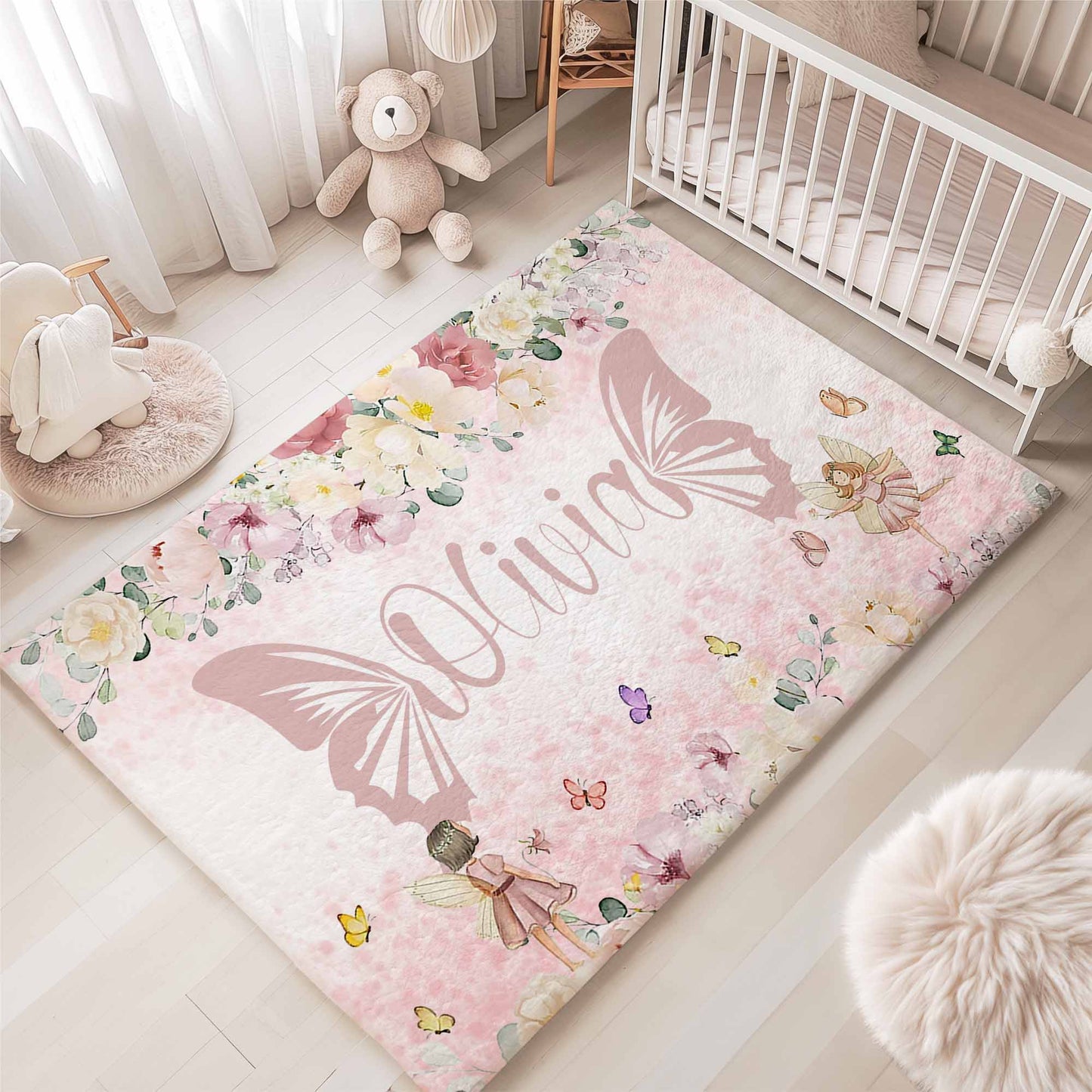 Butterfly Fairy Nursery Rug