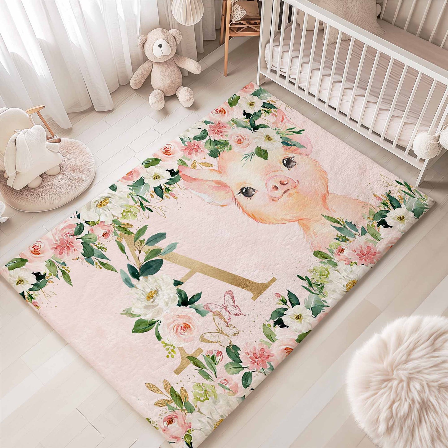 Pig Rose Floral Rug