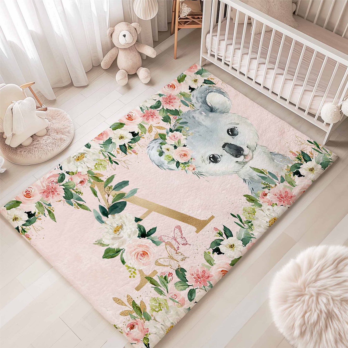 Koala Rose Floral Rug