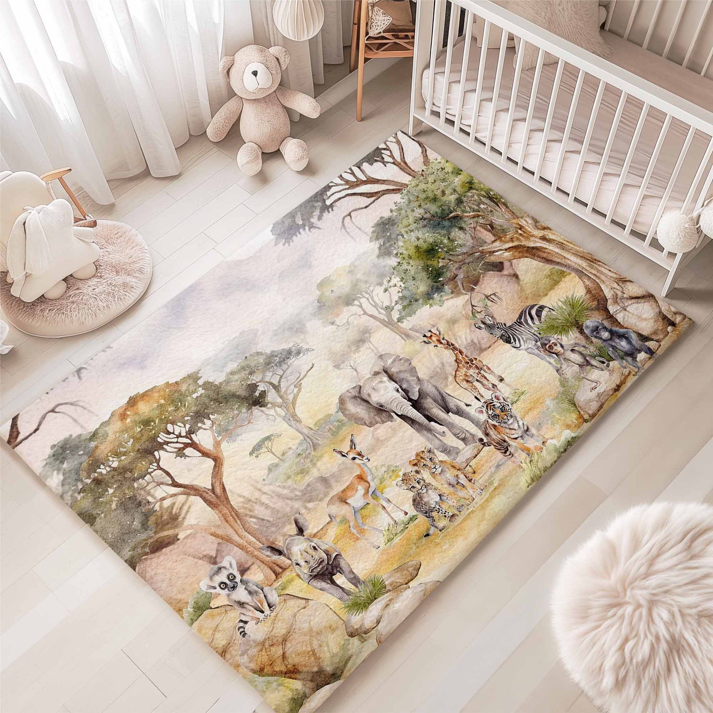 Safari Animals Playroom Rug