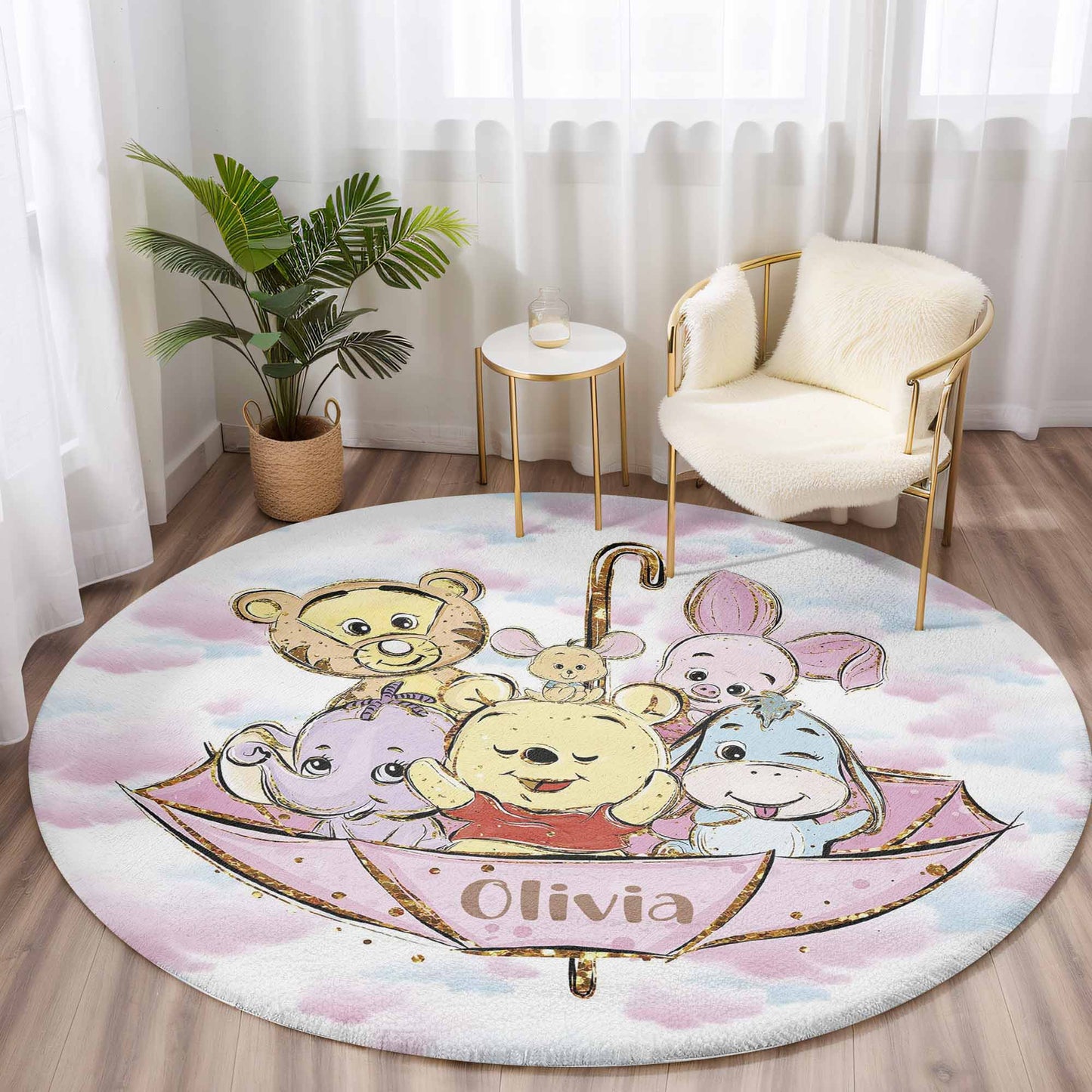 Safari Animals Round Rug