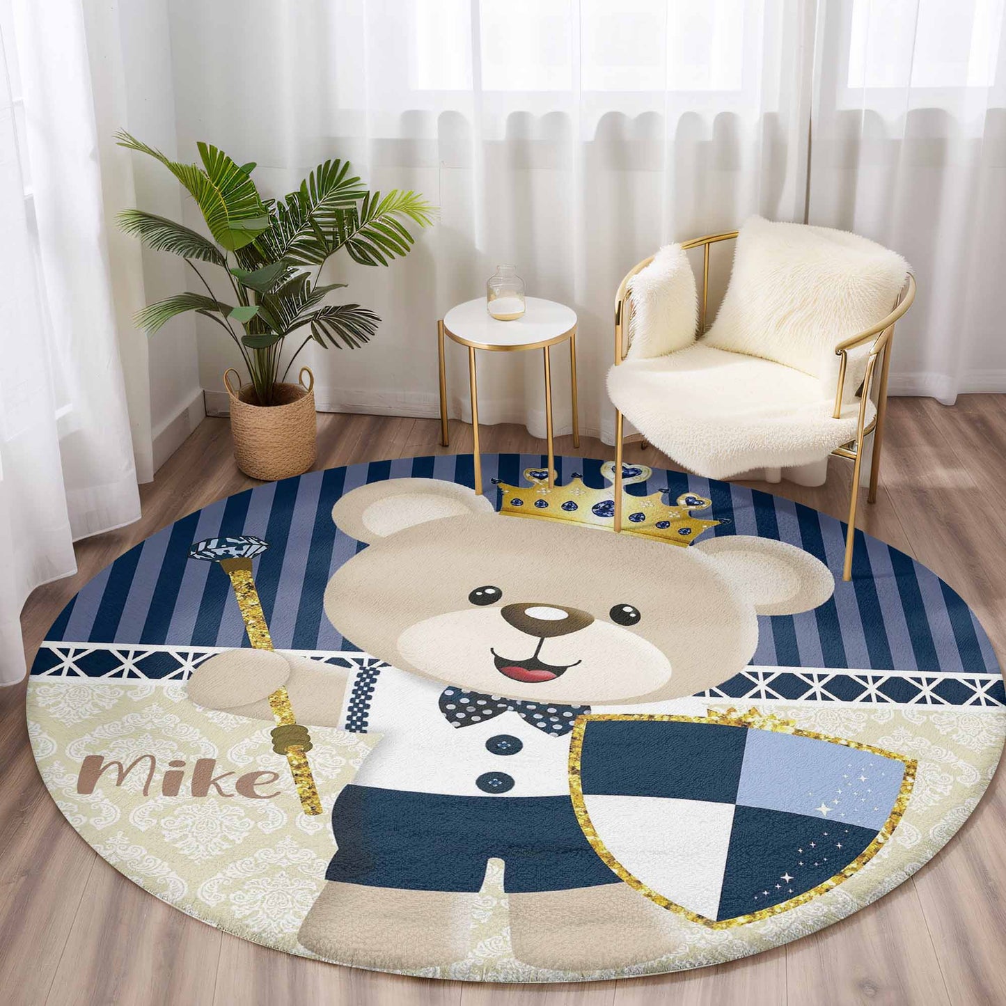 Prince Bear Round Rug