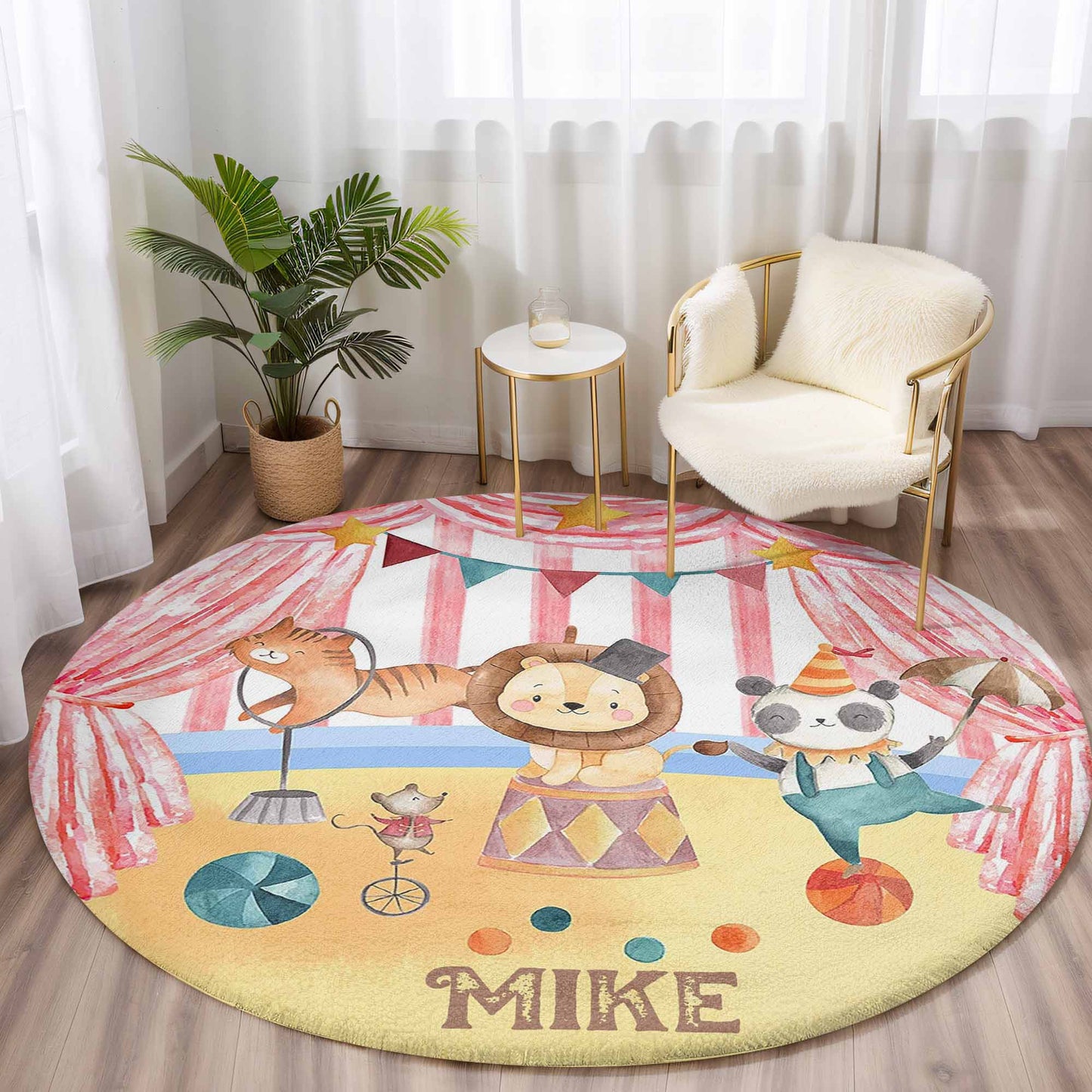 Circus Animals Round Rug