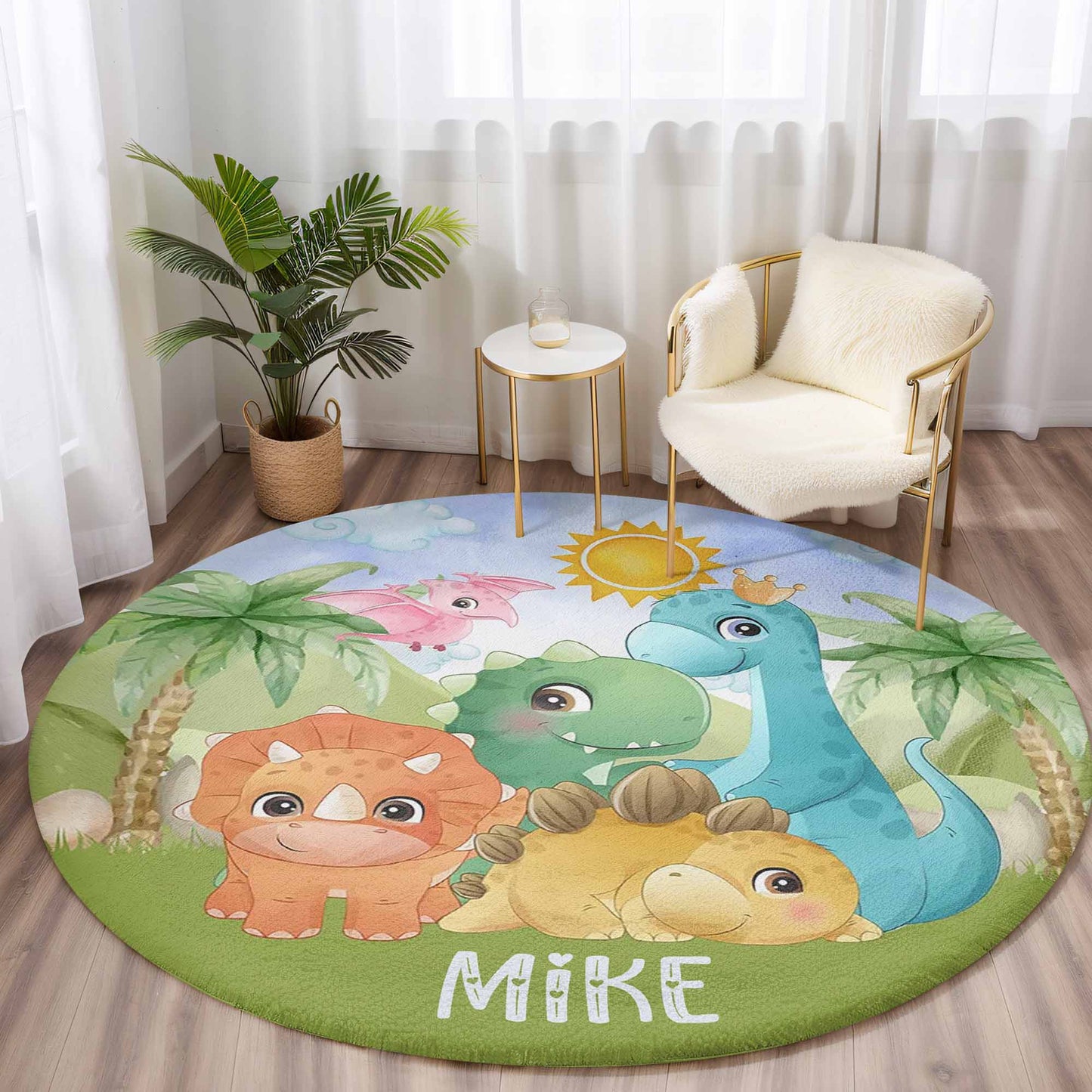 Dinosaur Friends Round Rug