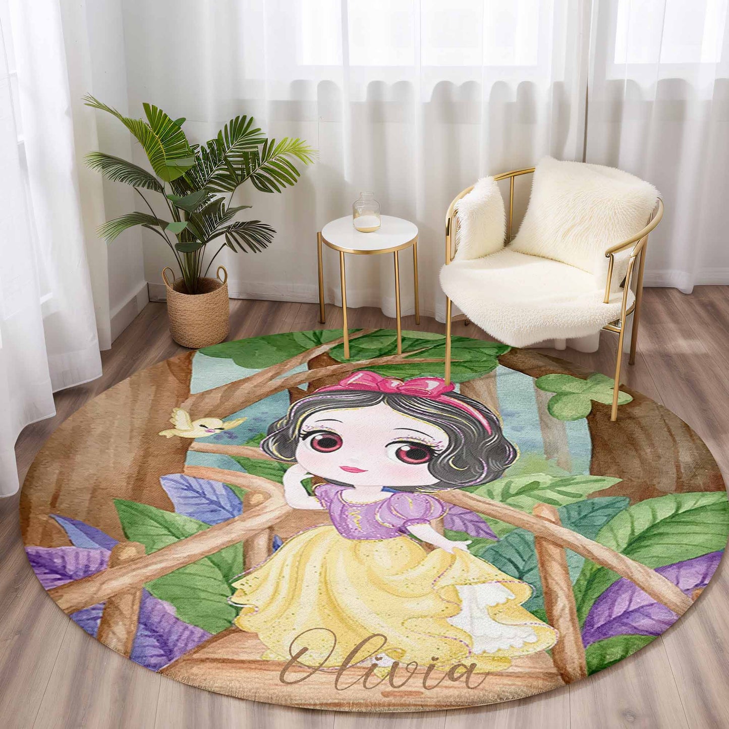 Princess Girl Round Rug