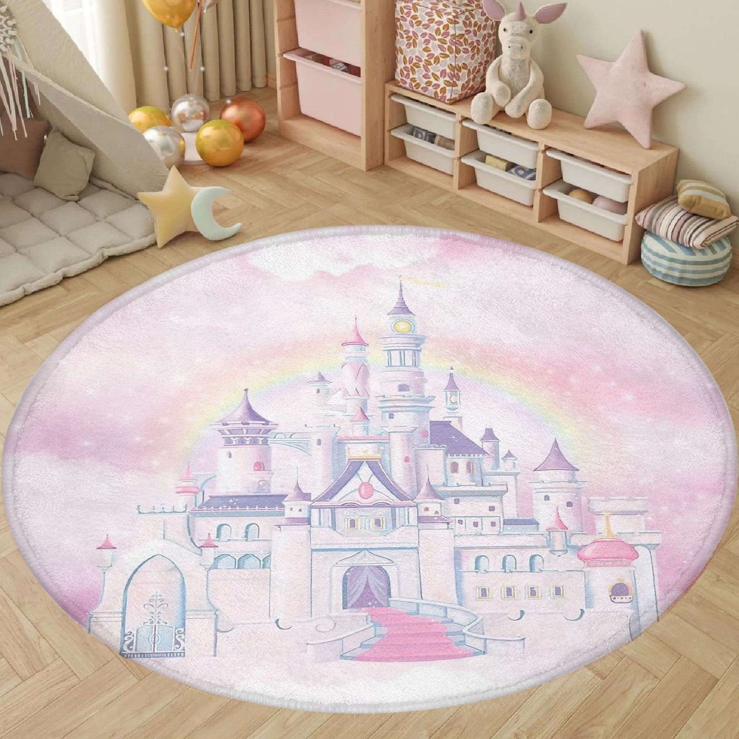 Princess Castle Round Rug