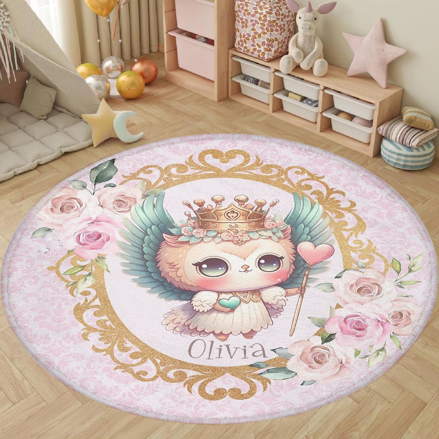 Princess Owl Round Rug