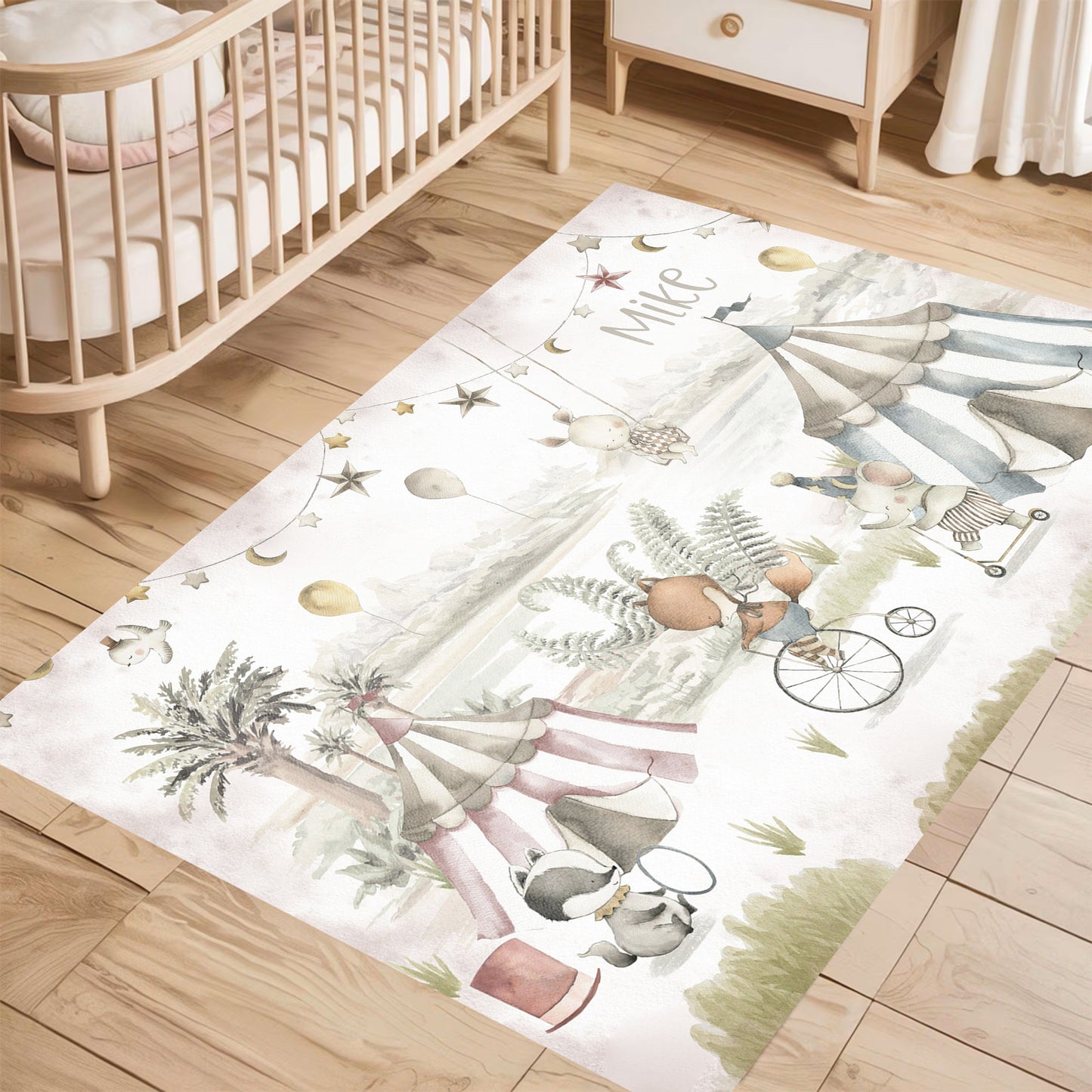 Circus Animals Nursery Rug
