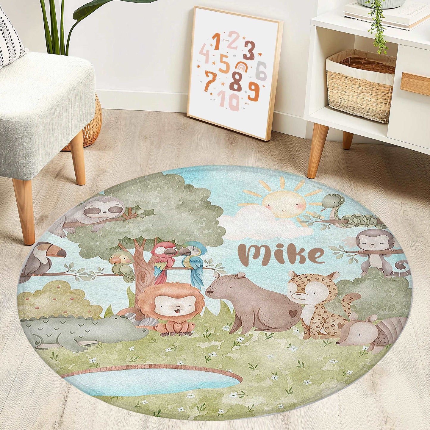 Forest Animals Round Rug
