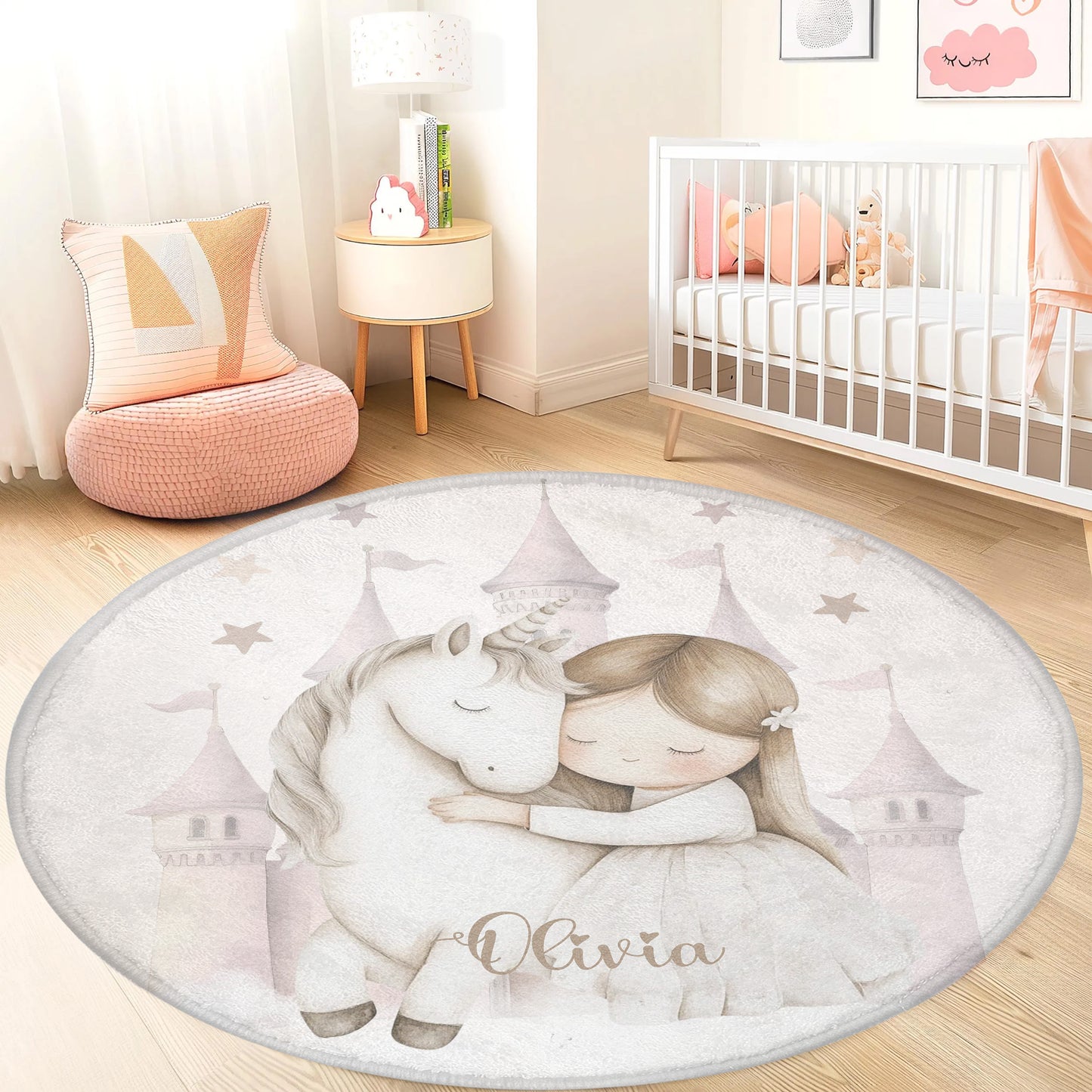 Princess Unicorn Round Rug
