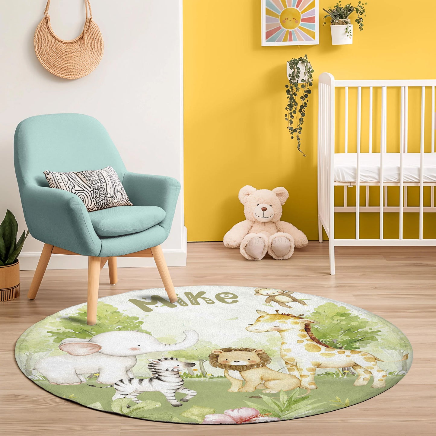 Safari Animals Round Rug