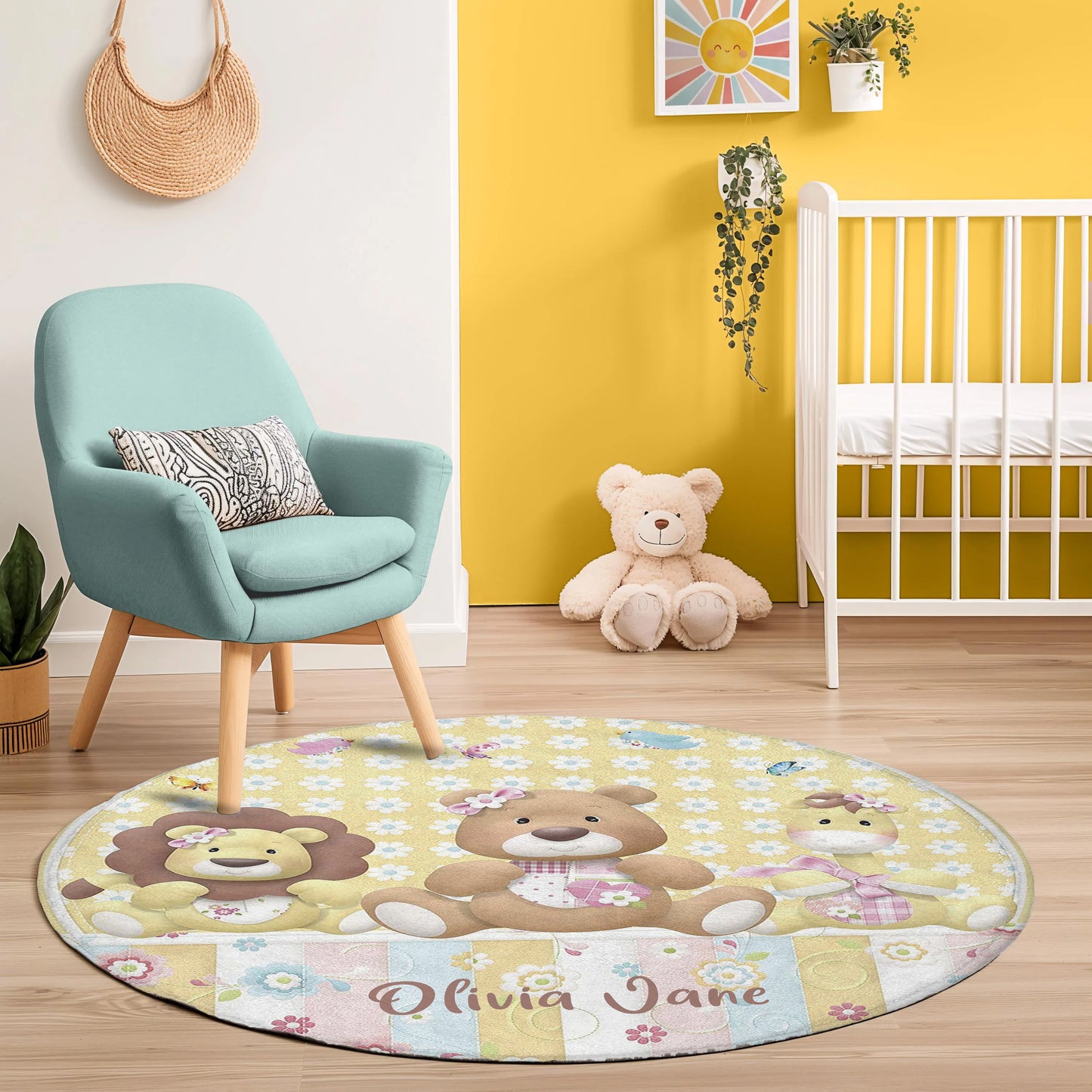 Baby Animal Toy Round Rug