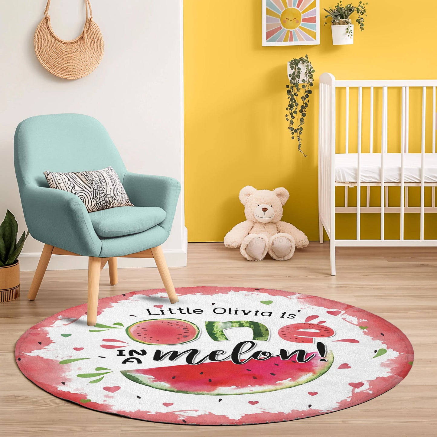 One In A Melon Round Rug