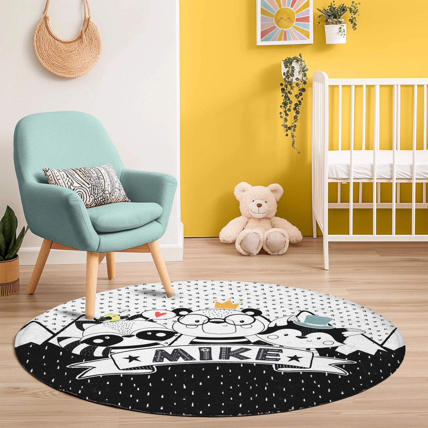 Nordic Animals Round Rug
