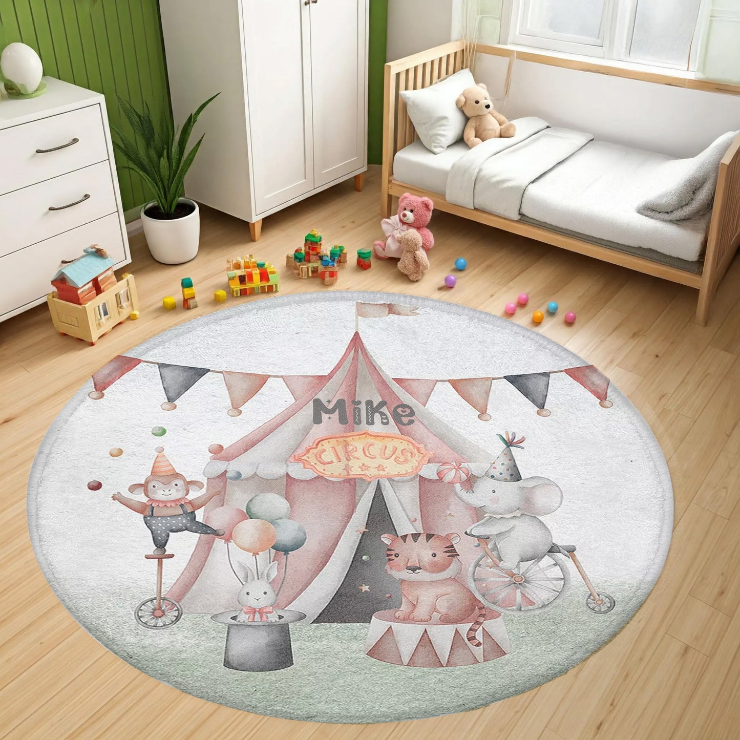 Circus Animals Round Rug