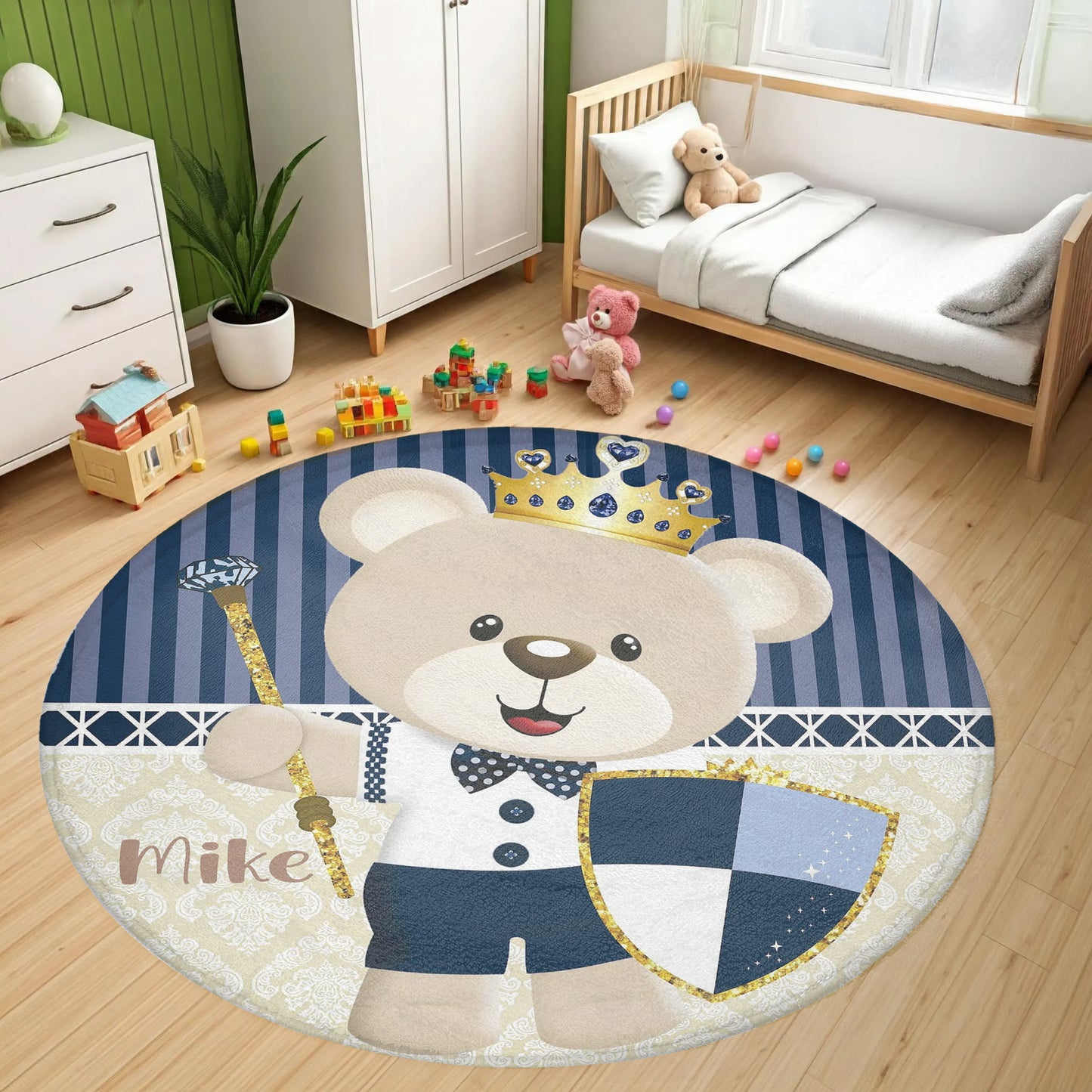 Prince Bear Round Rug