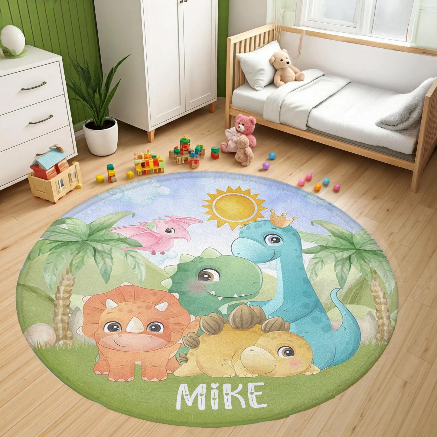 Dinosaur Friends Round Rug