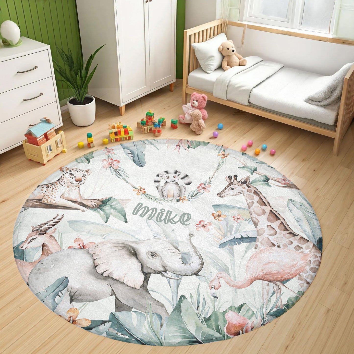 Safari Animals Round Rug