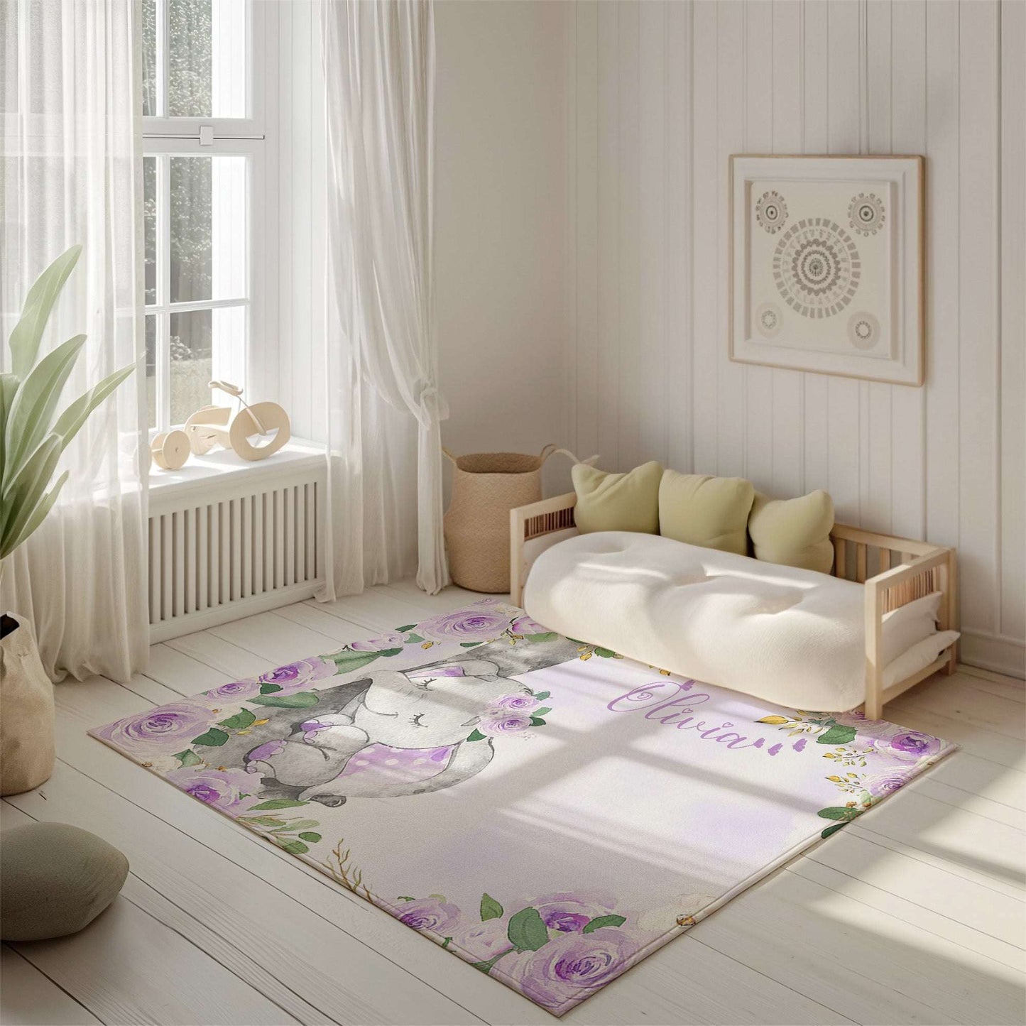 Baby Elephant Nursery Rug