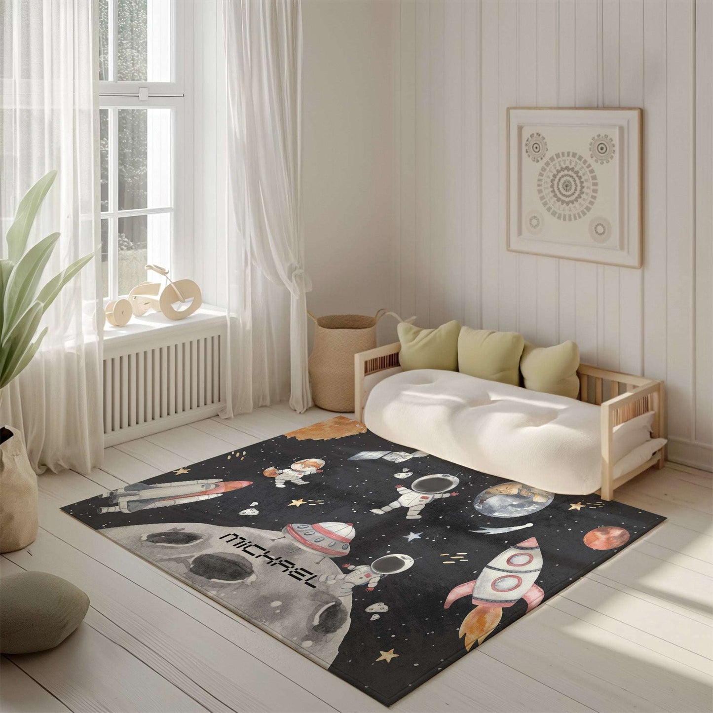 Space Astronaut Playroom Rug