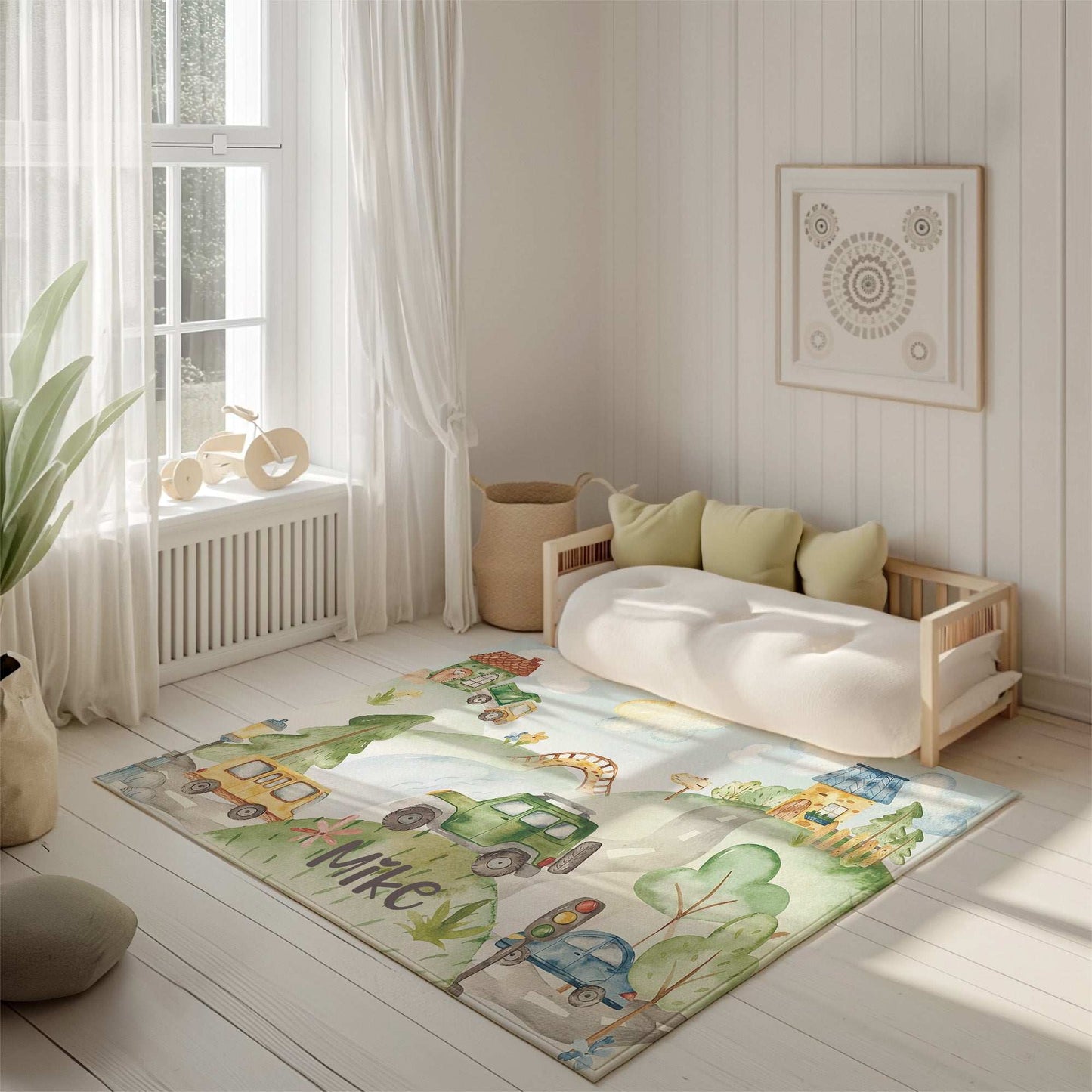 City Road Car Kids Playroom Rug